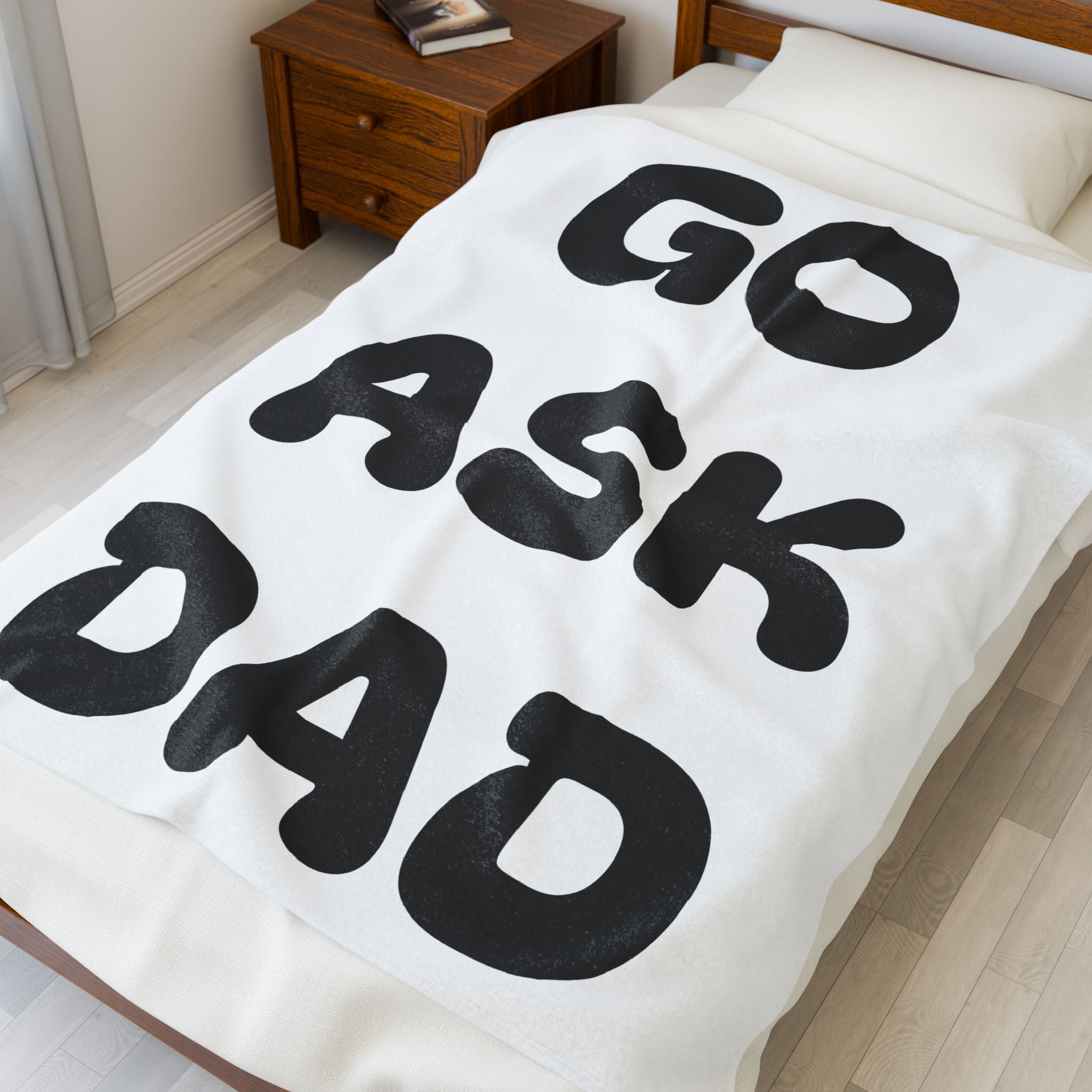 Velveteen Plush Blanket Go Ask Dad