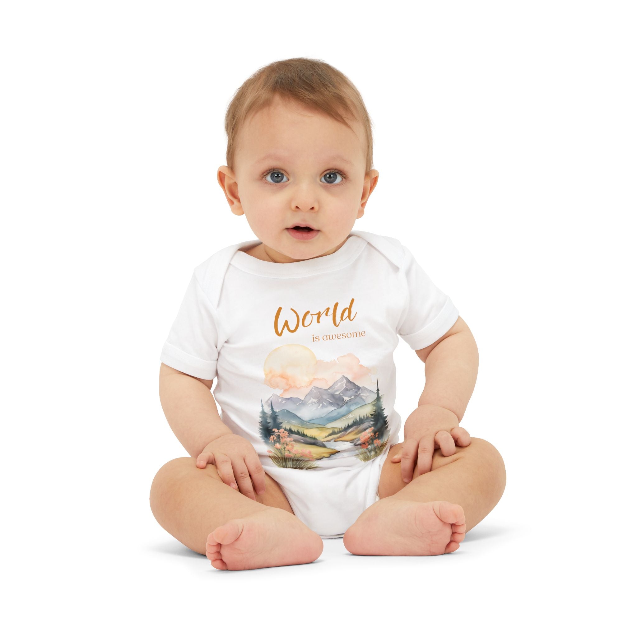 World is awesome baby bodysuit | Larger print