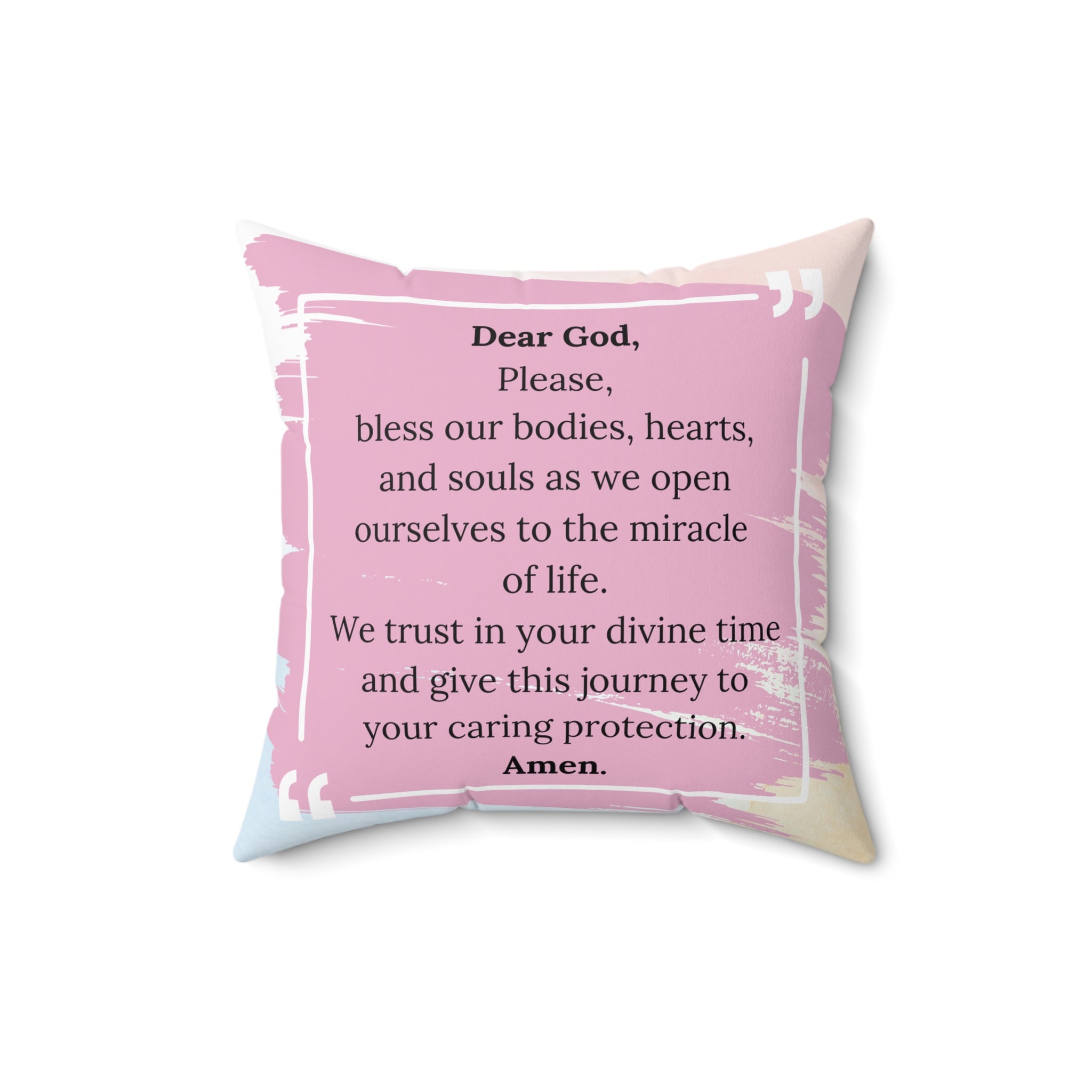 Affirmation Conception Pillow with a prayer