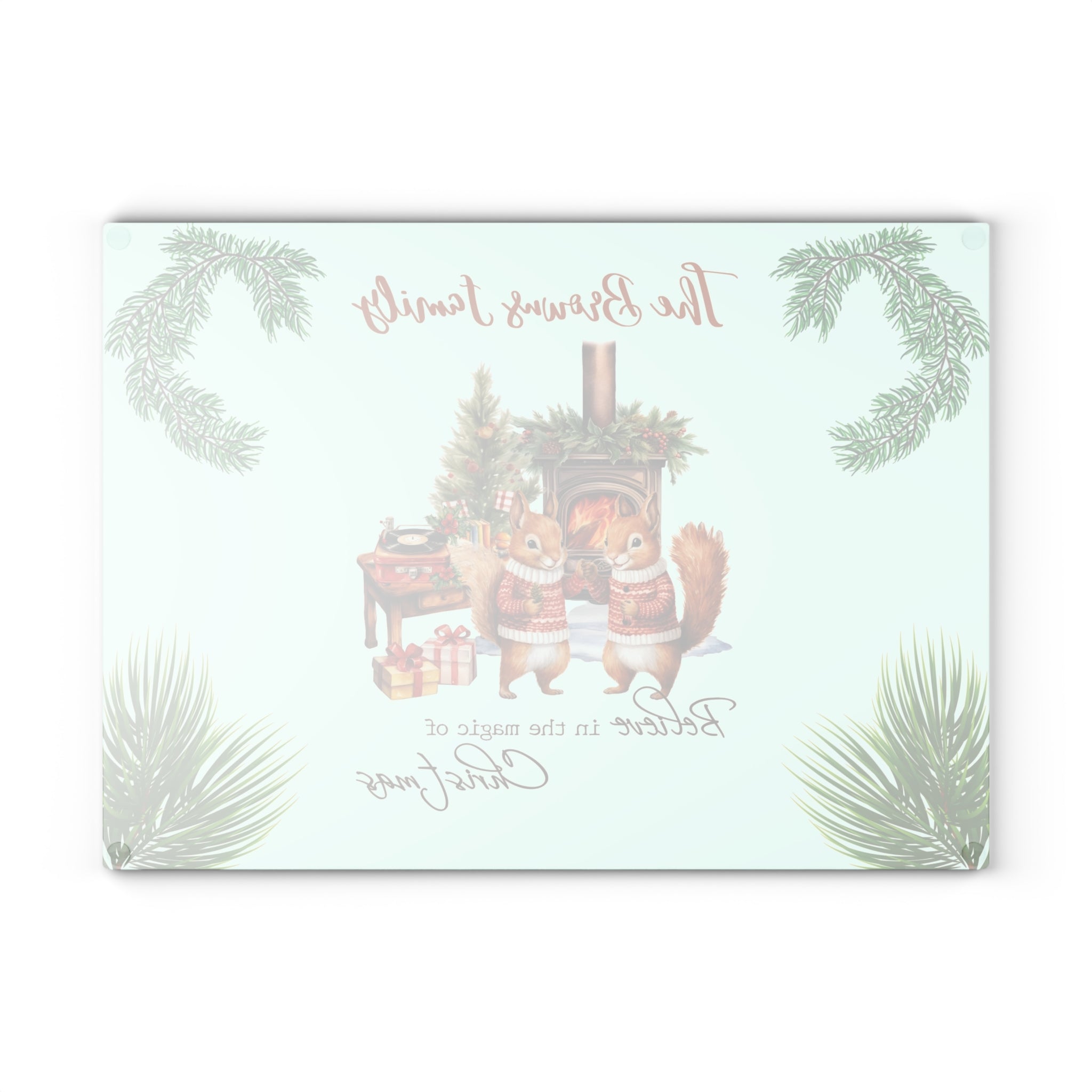 Personalized Glass Cutting Board for Christmas