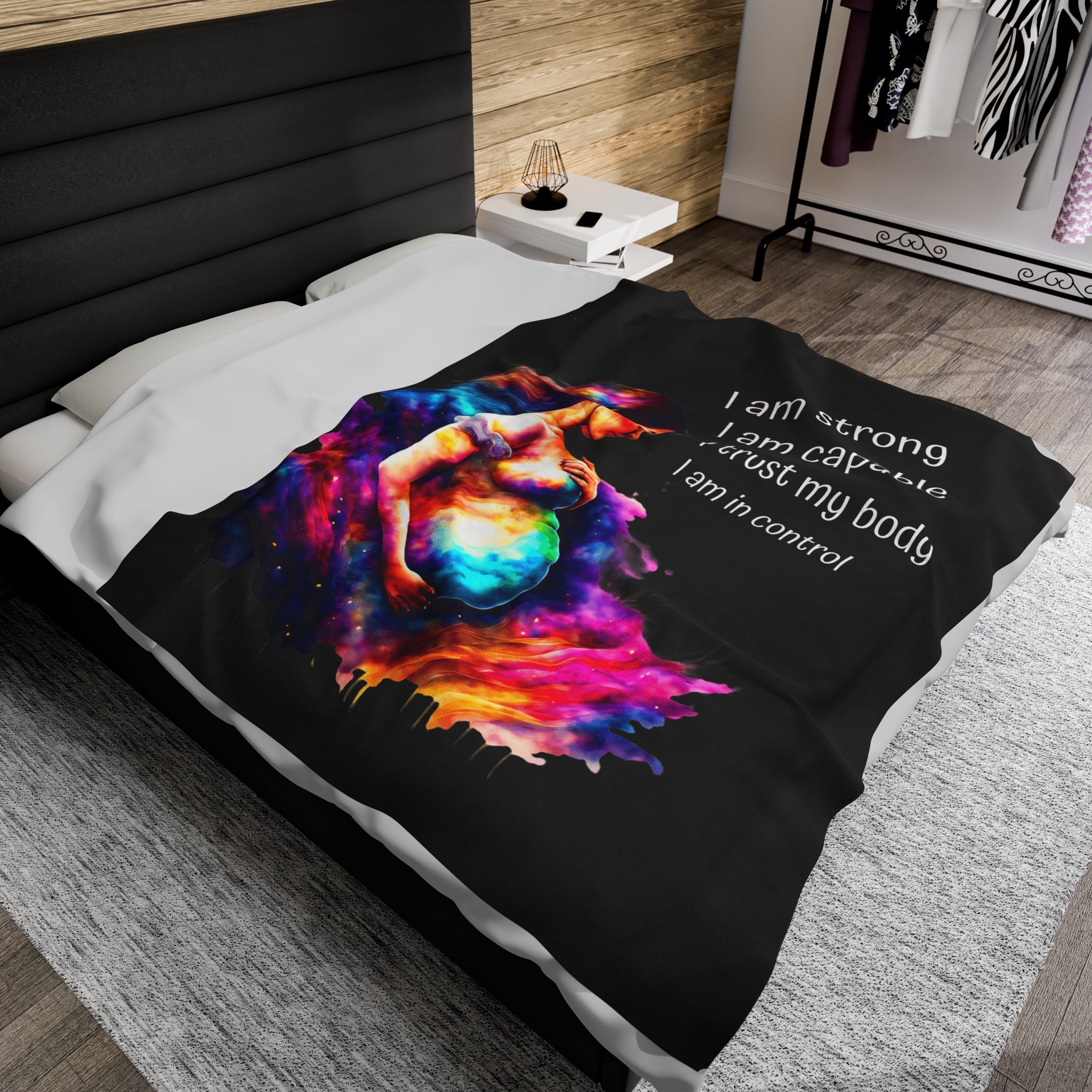 Pregnancy Affirmation Velveteen Plush Blanket