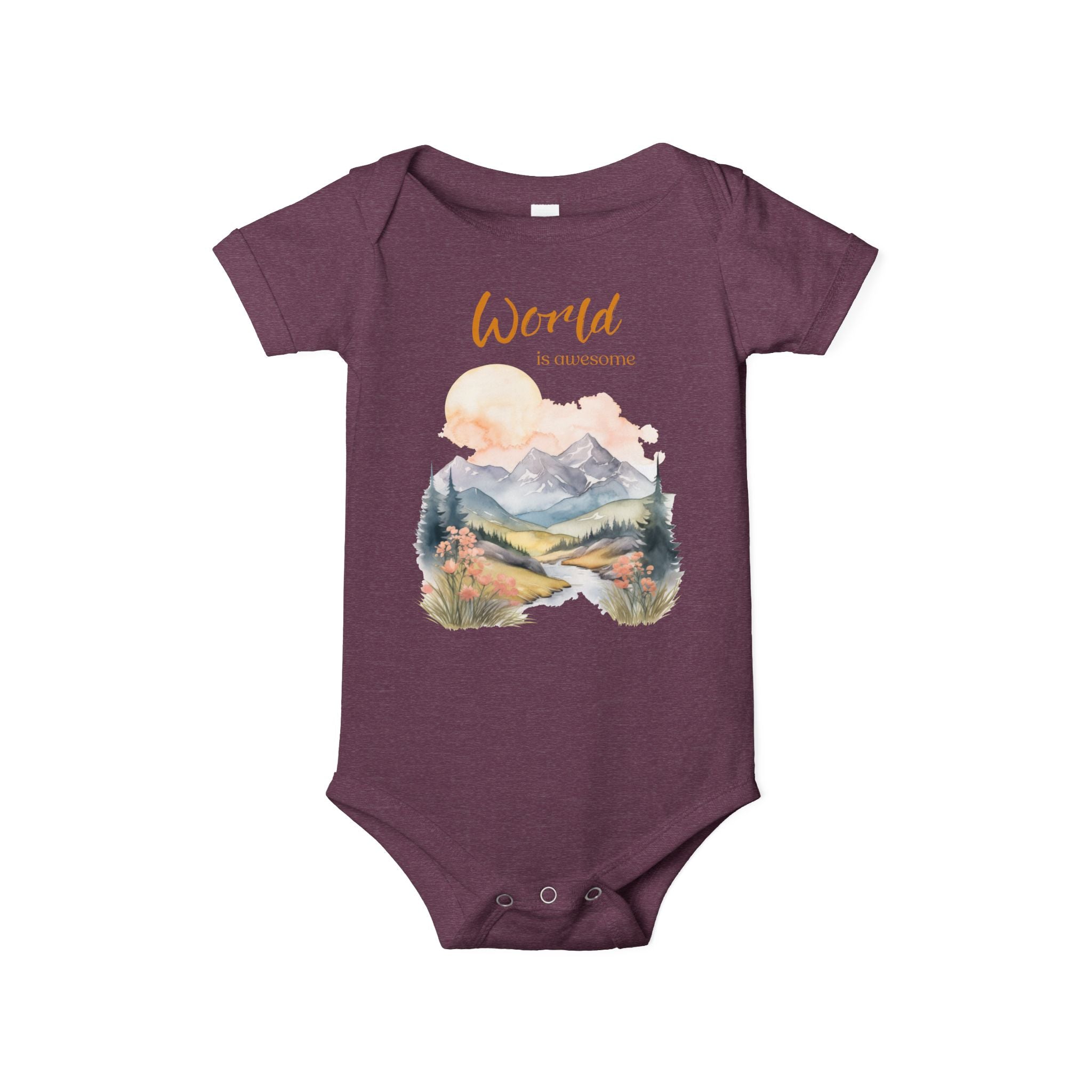World is awesome baby bodysuit | Larger print