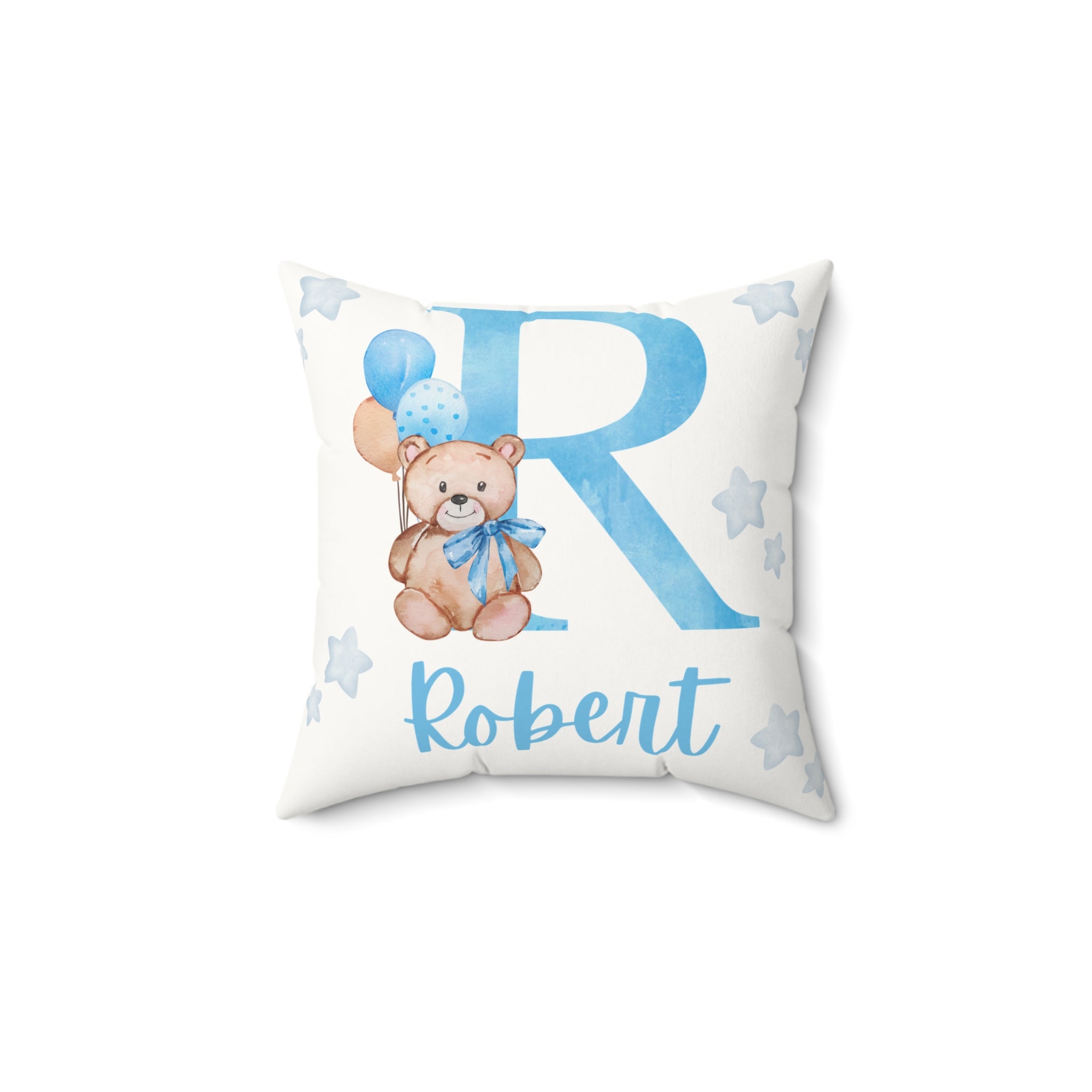 Personalized pillow with baby boy's name