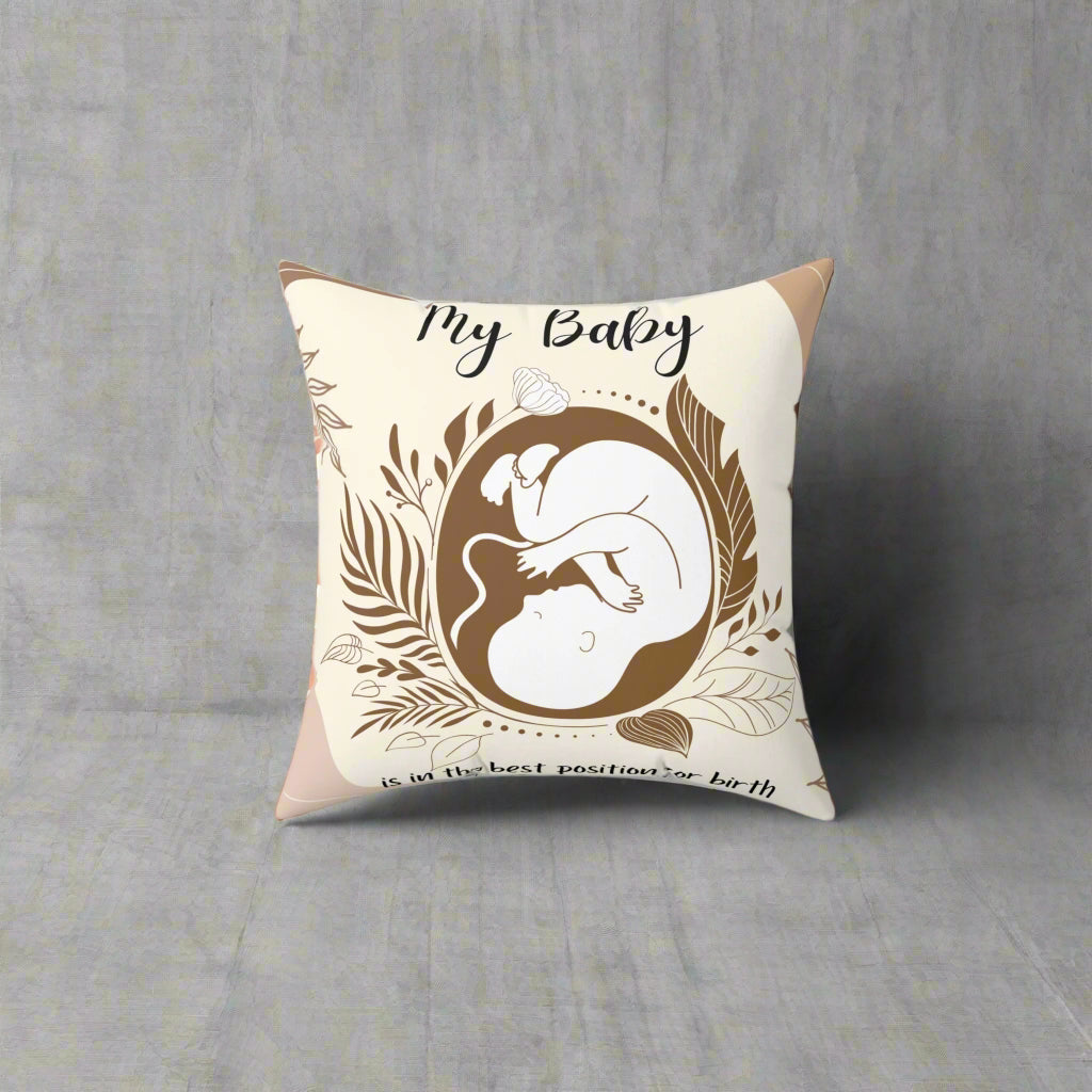 affirmation pillow with a baby