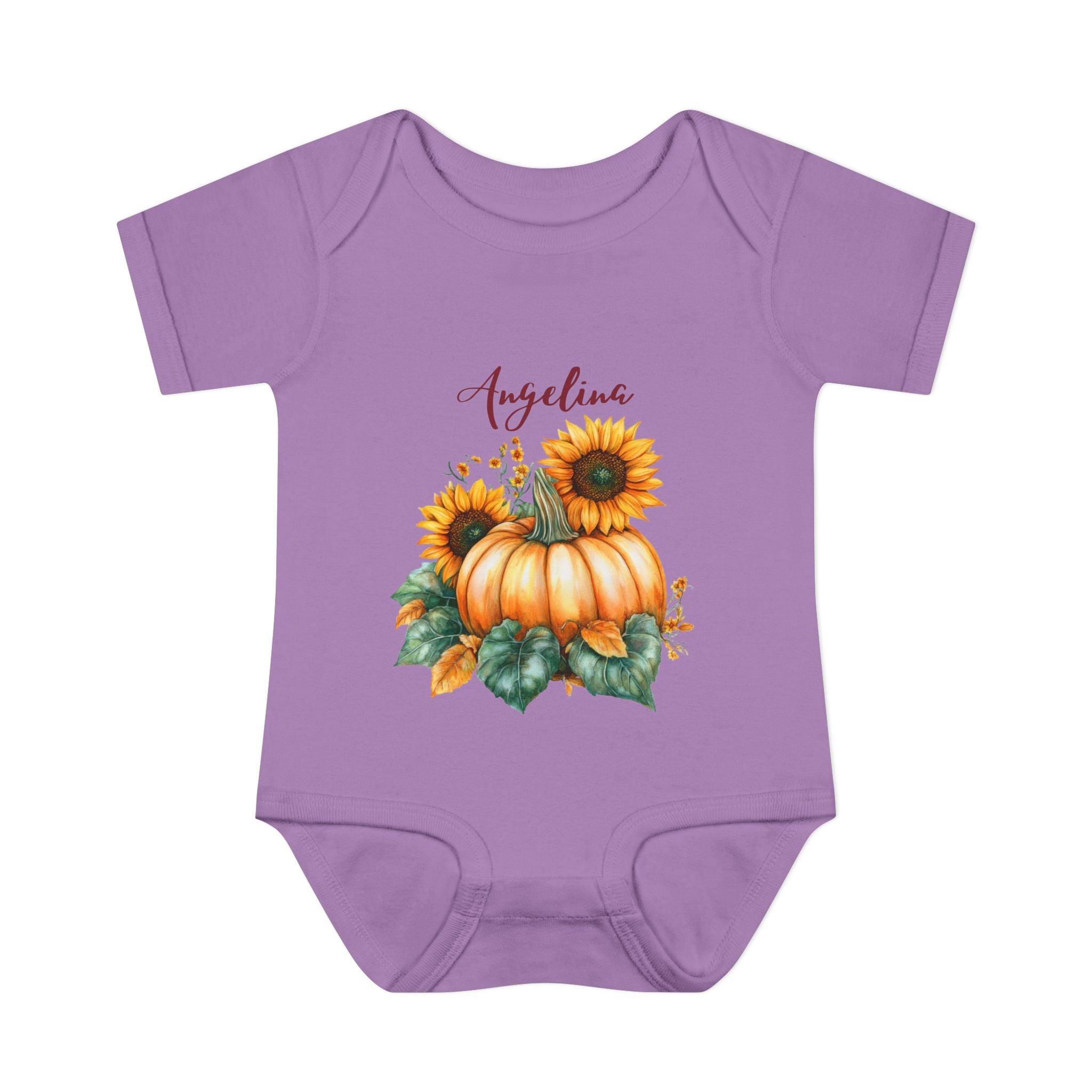 Personalized Fall Baby Bodysuit with a name