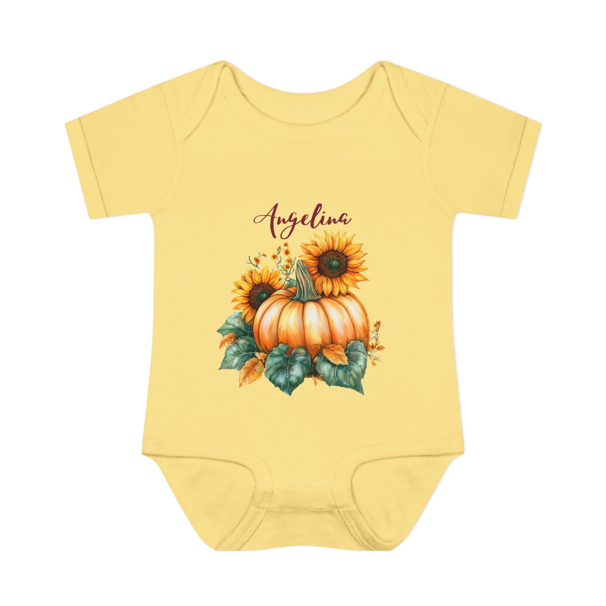 Personalized Fall Baby Bodysuit with a name
