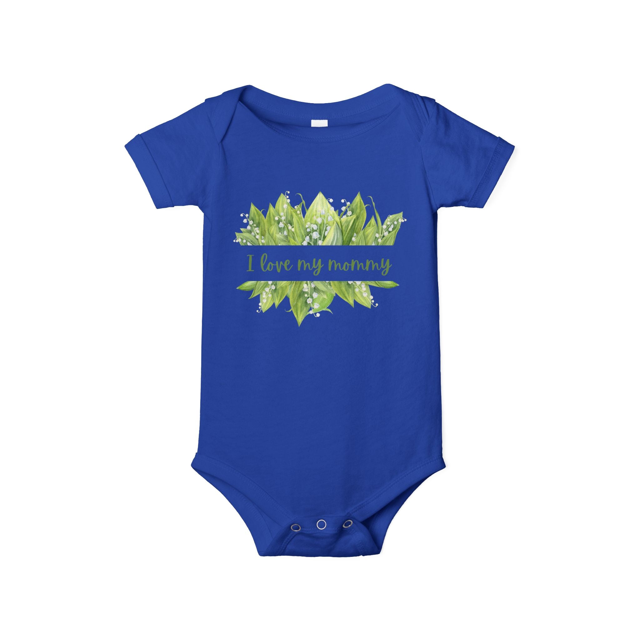 Infant Bodysuit - 'I Love My Mommy' with Lilies of the Valley