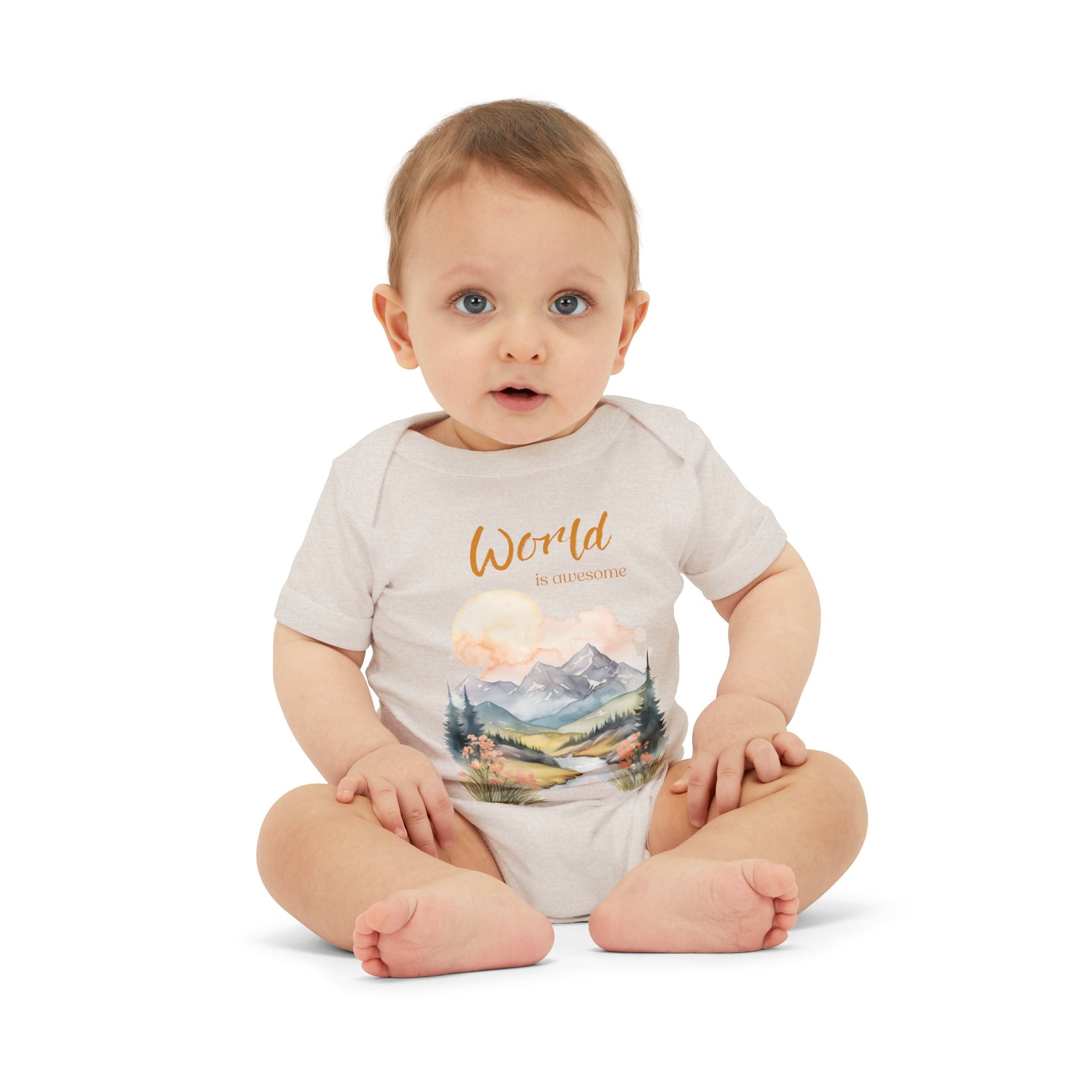 World is awesome baby bodysuit | Larger print