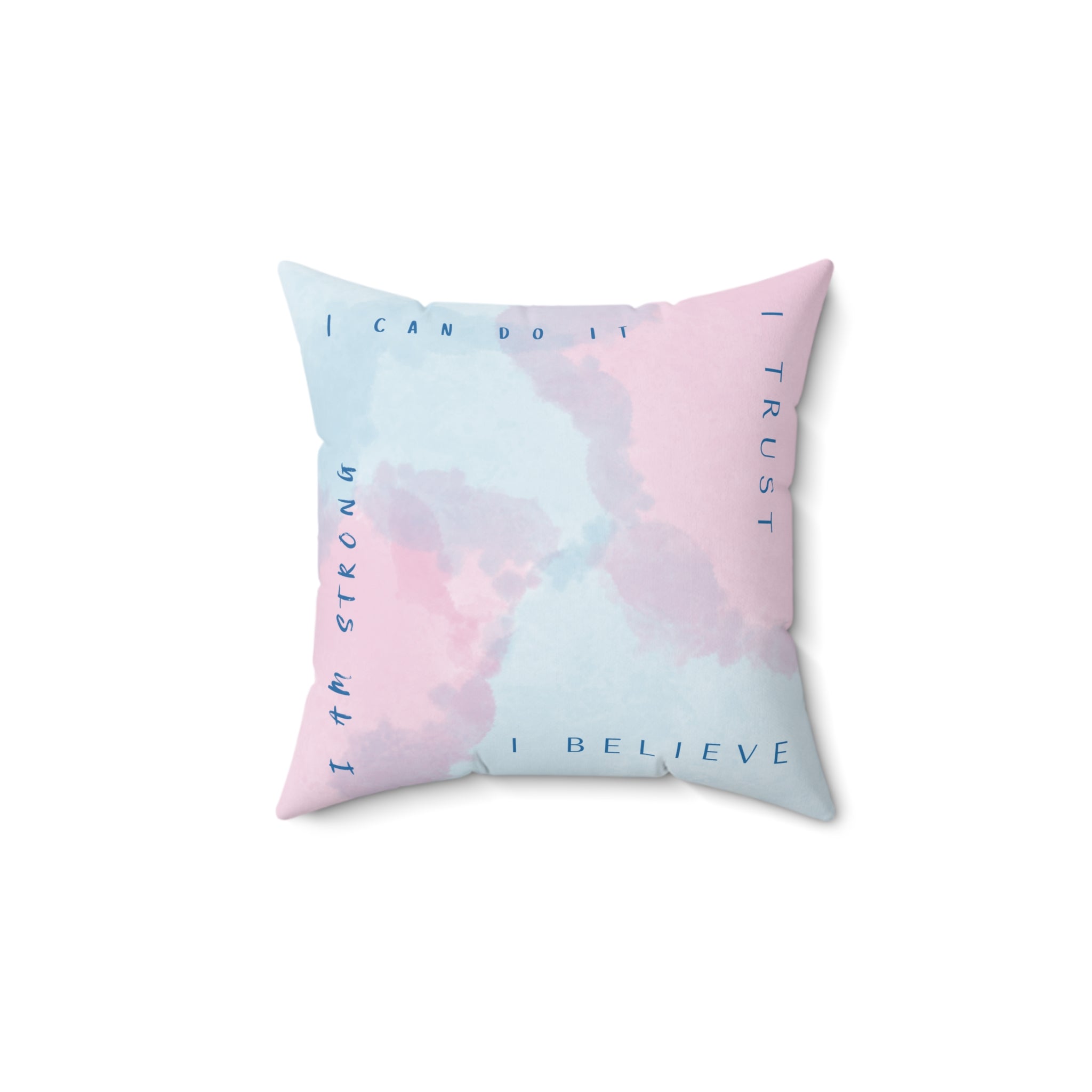 Minimalistic style affirmation pillow
