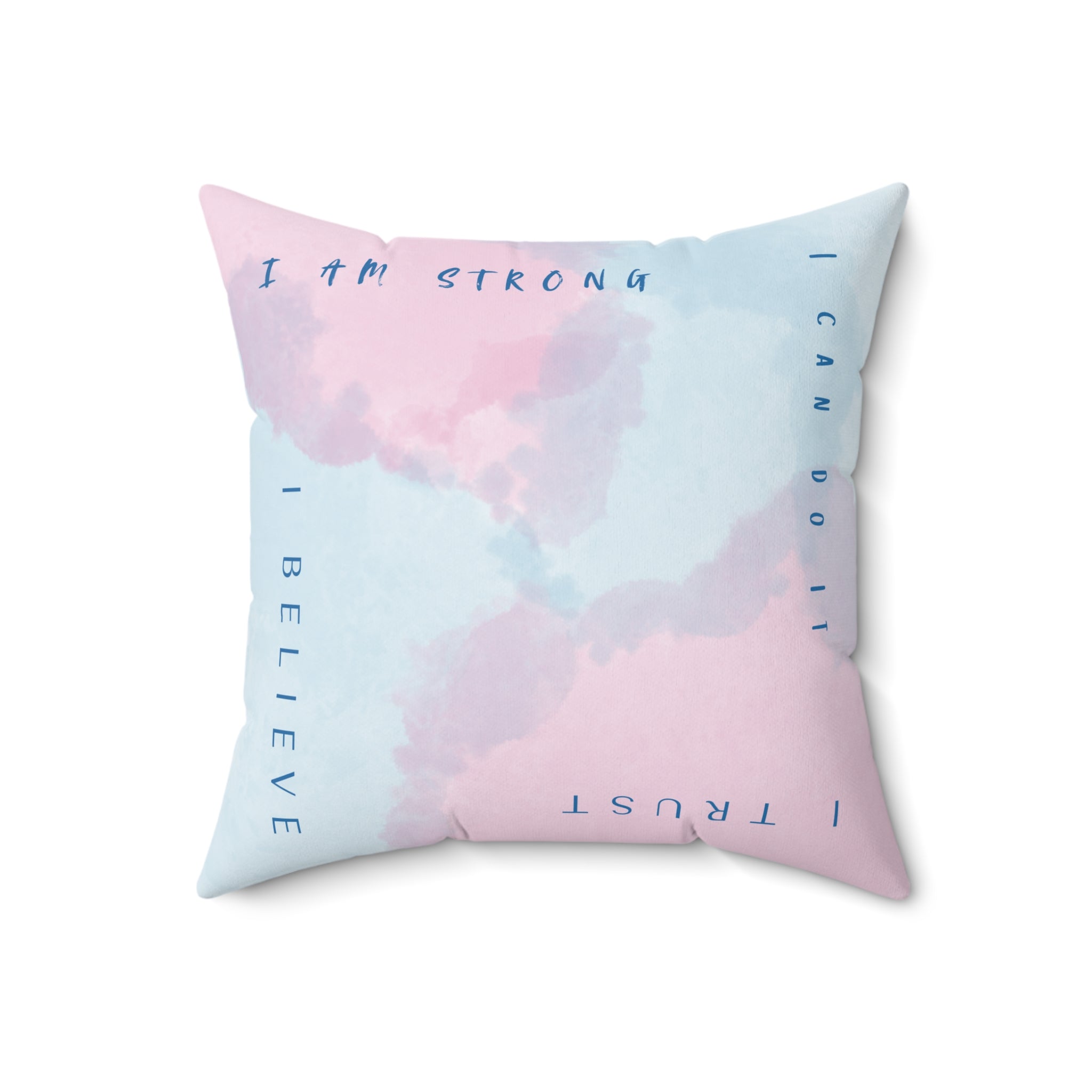 Minimalistic style affirmation pillow