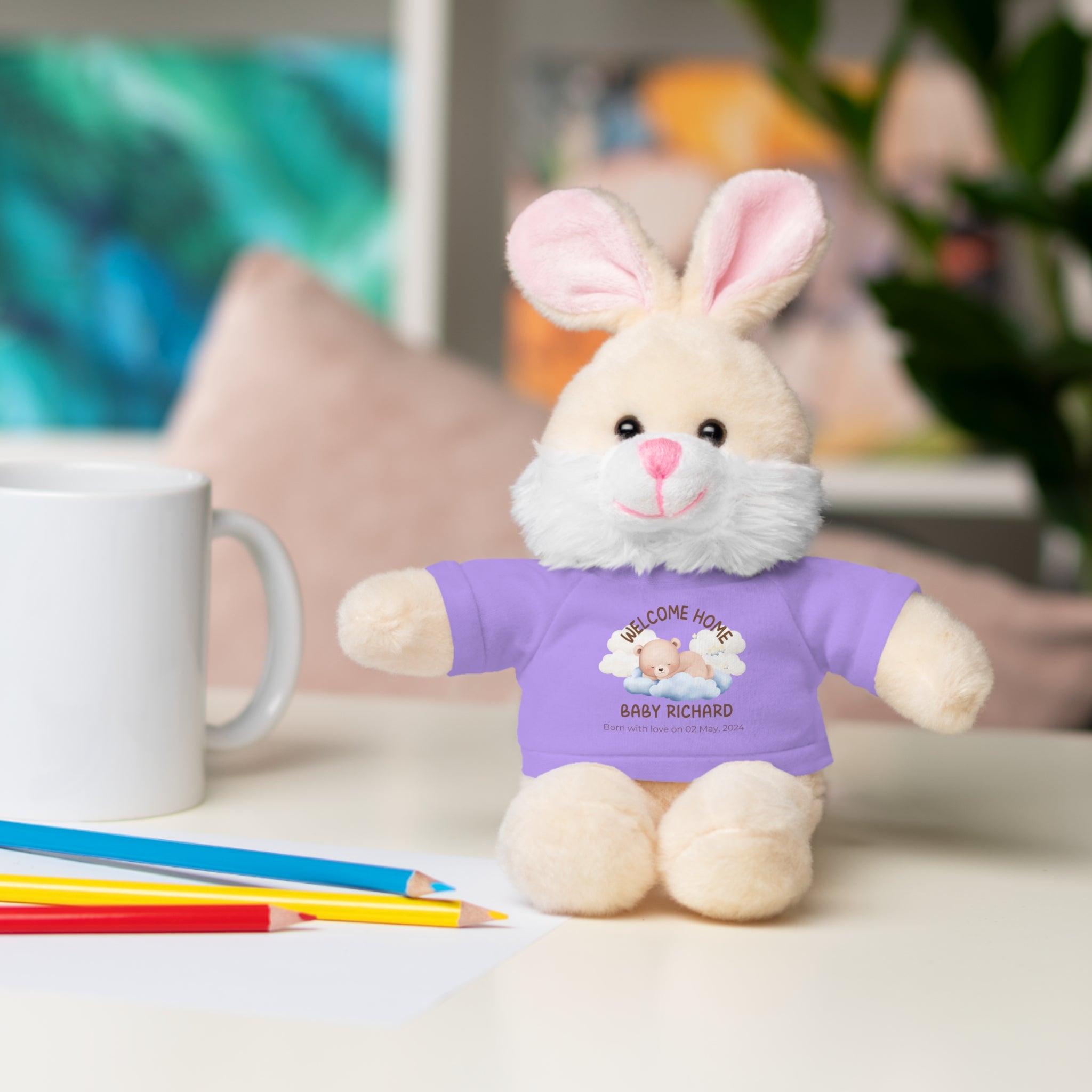Personalized Stuffed Animals with Tee | different colors and animals available
