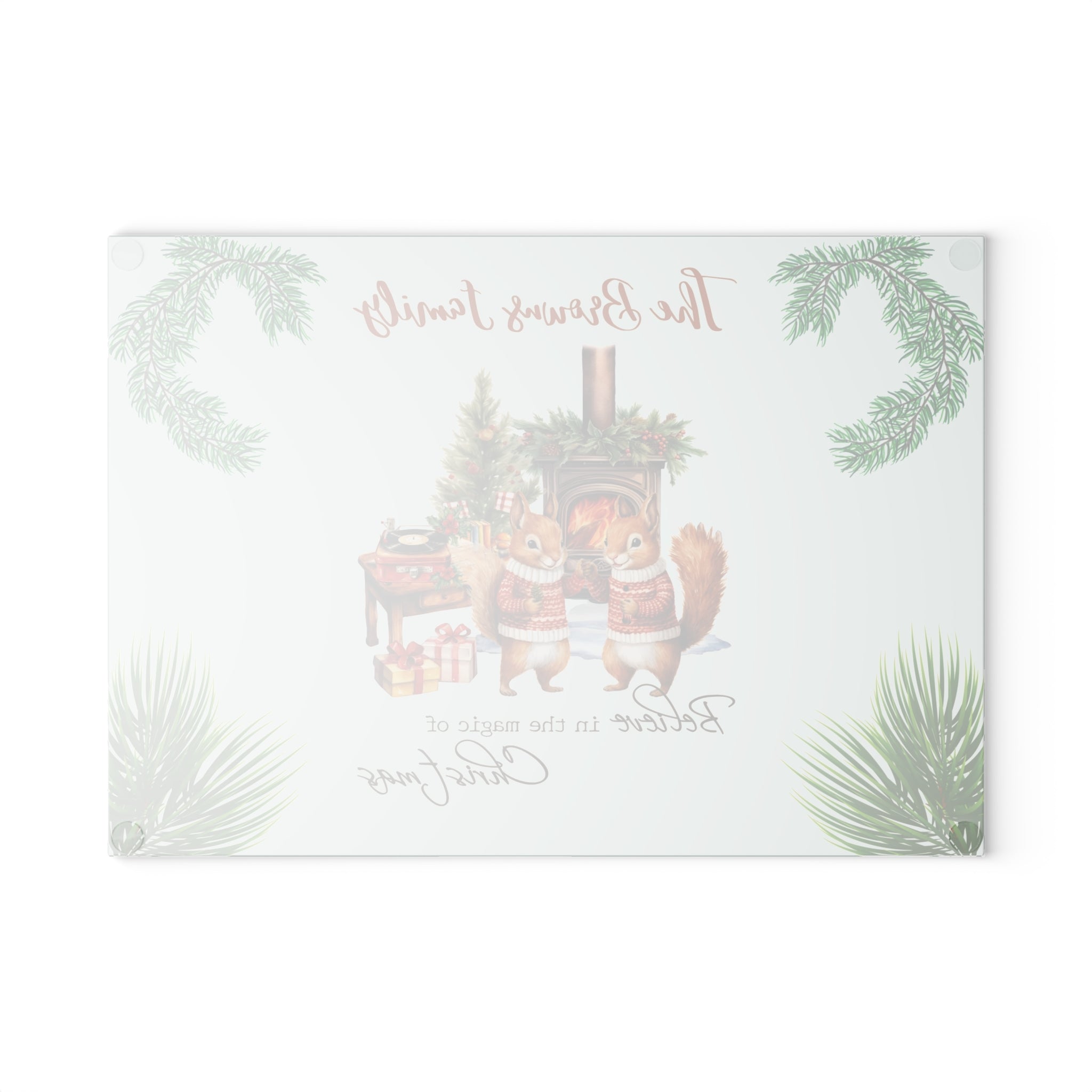Personalized Glass Cutting Board for Christmas