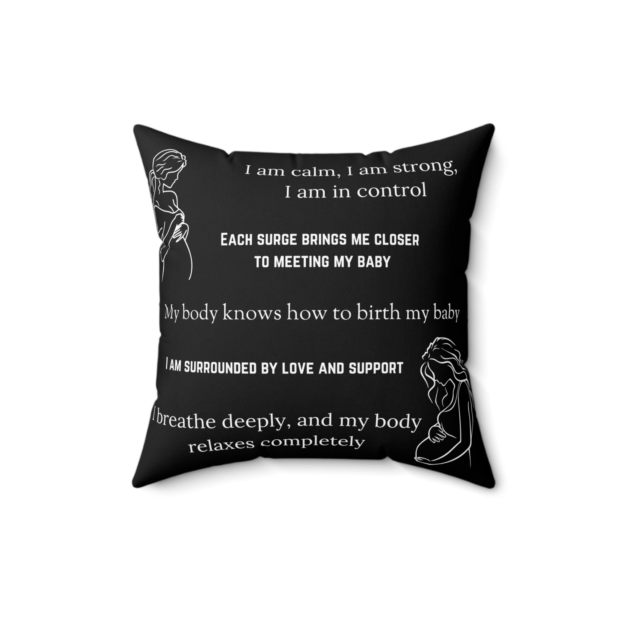 affirmation pillow black
