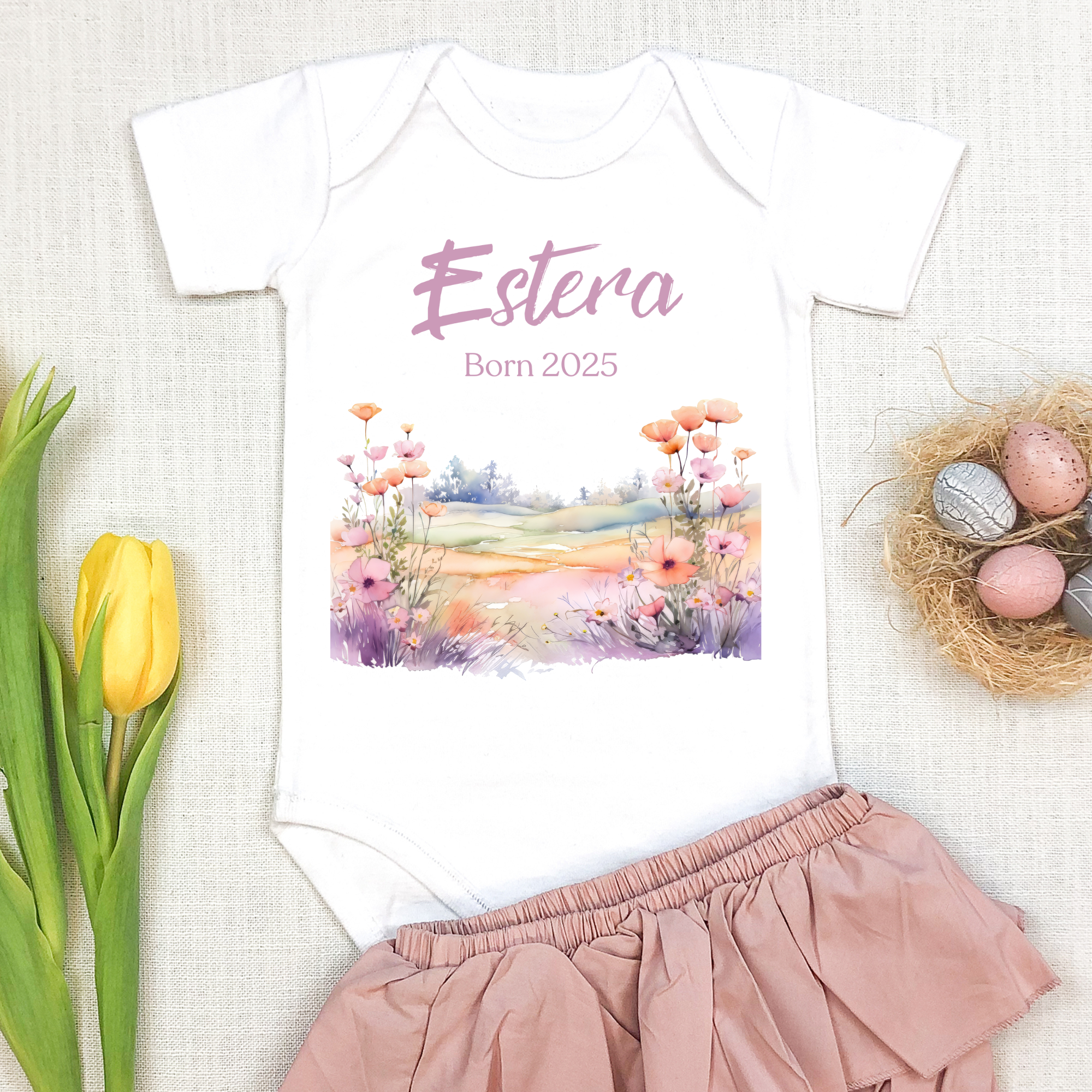 Personalized Onesie with a Name and Date