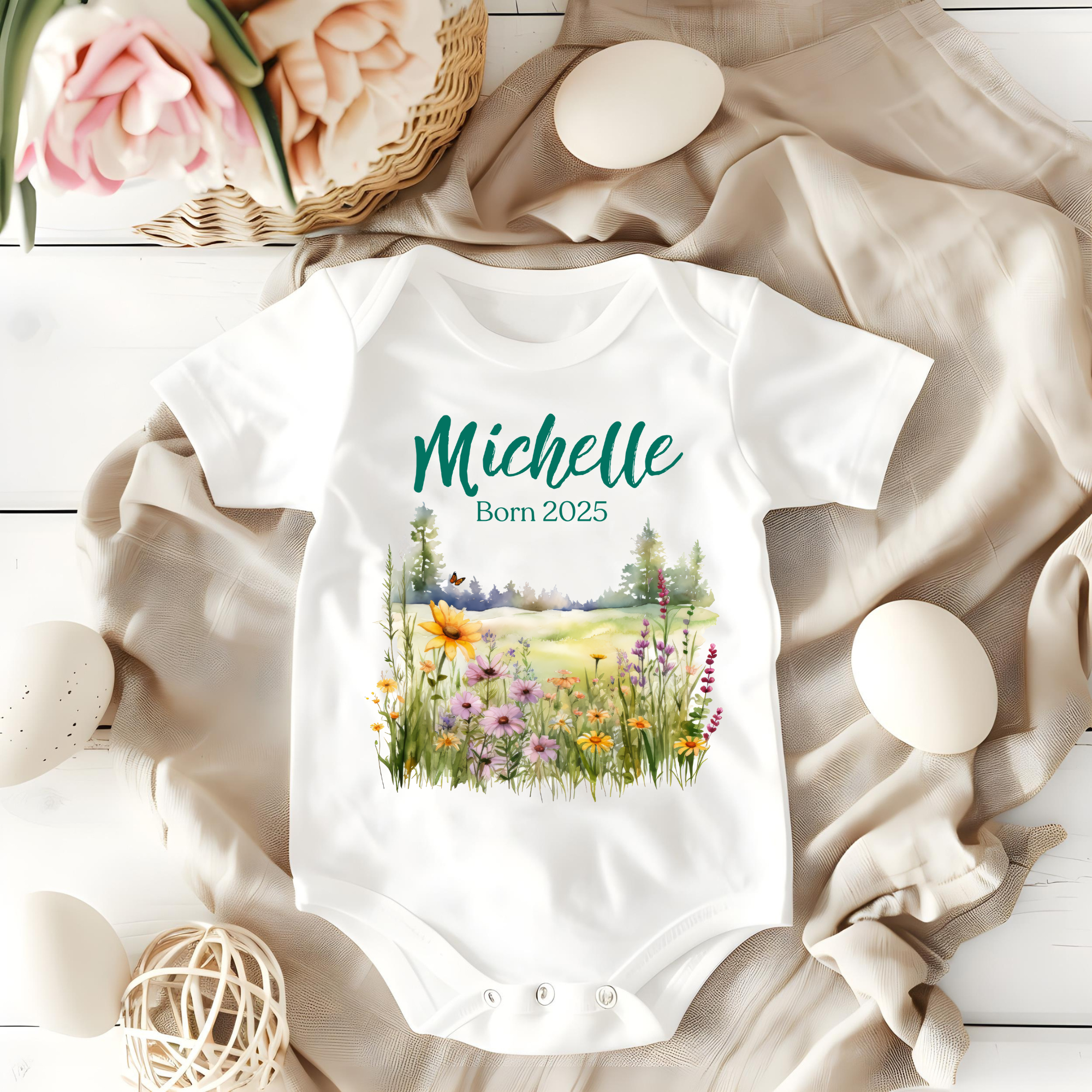 Personalized Onesie with a Name and Date