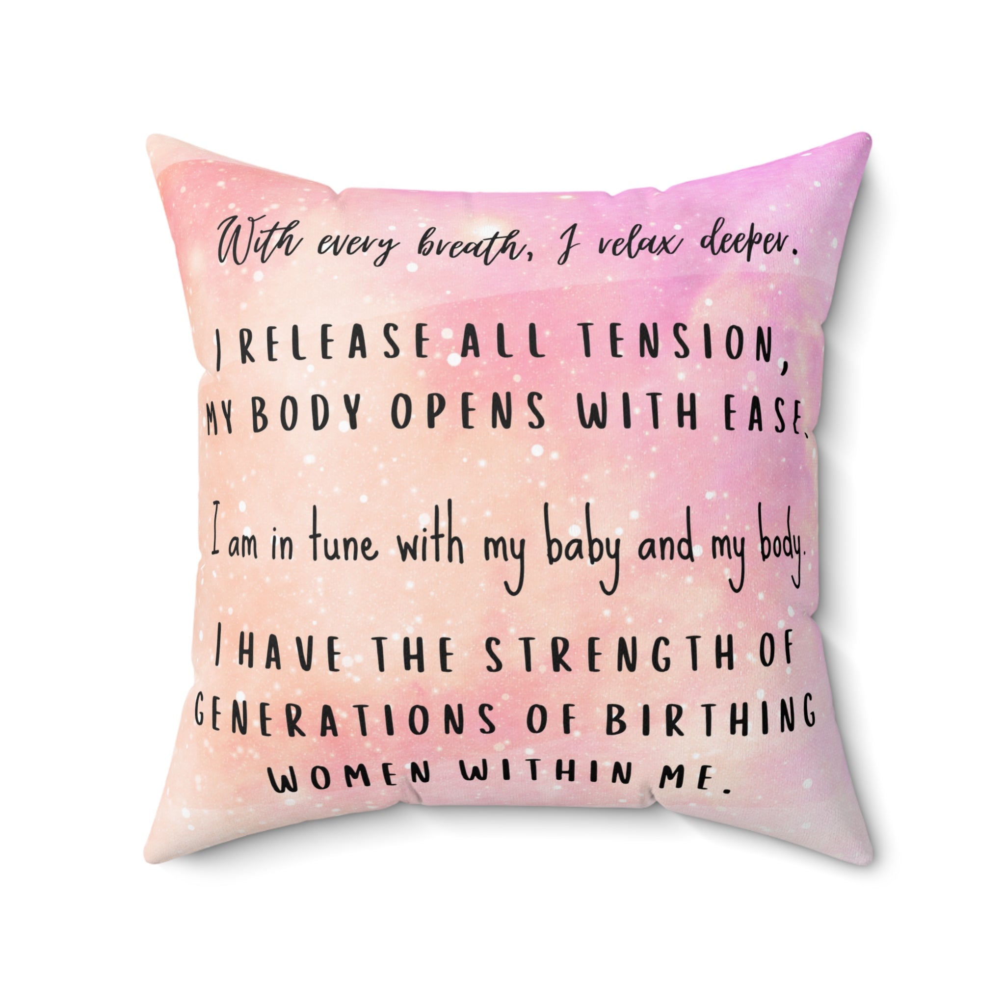 Square Pillow, Birth Affirmation Pillow