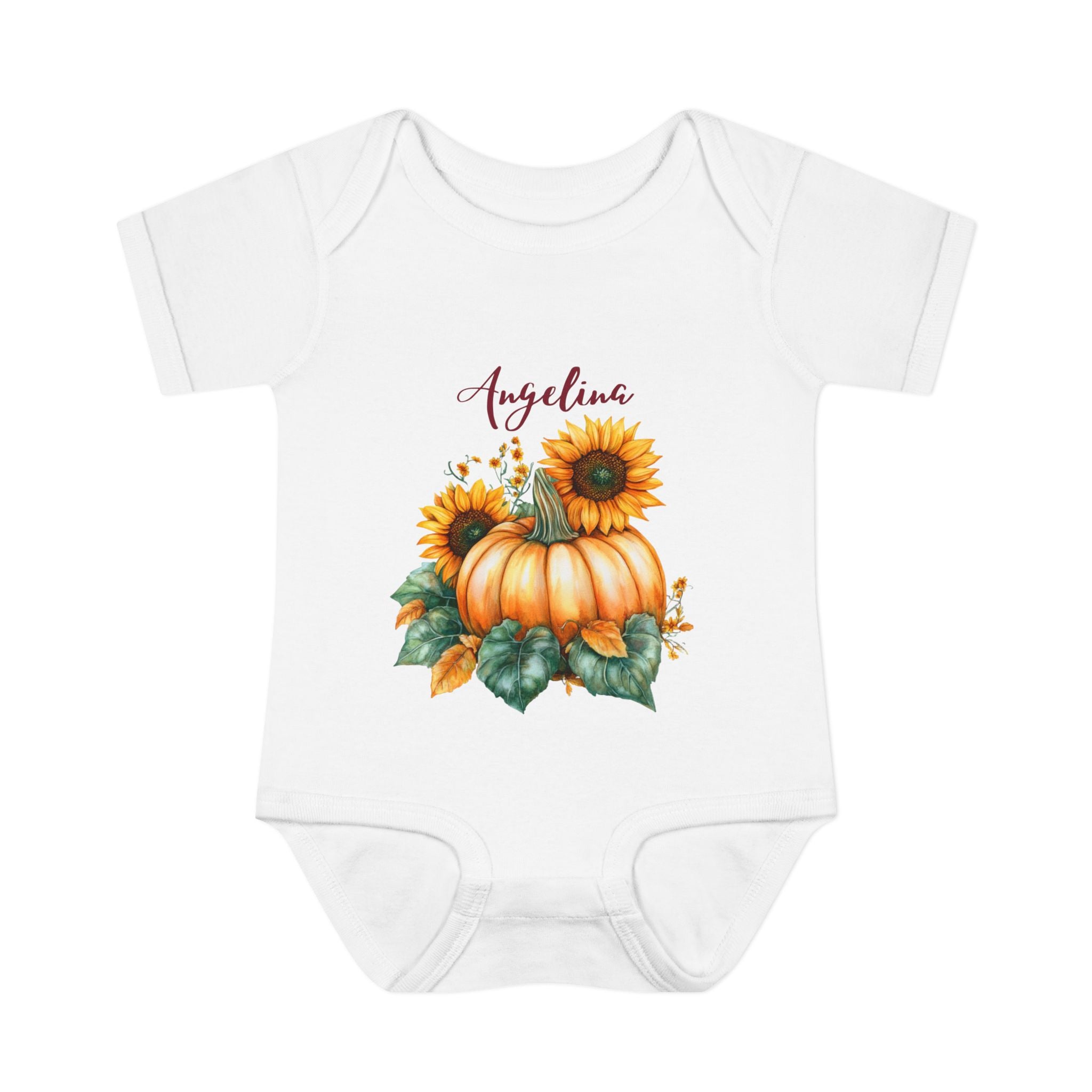 Personalized Fall Baby Bodysuit with a name