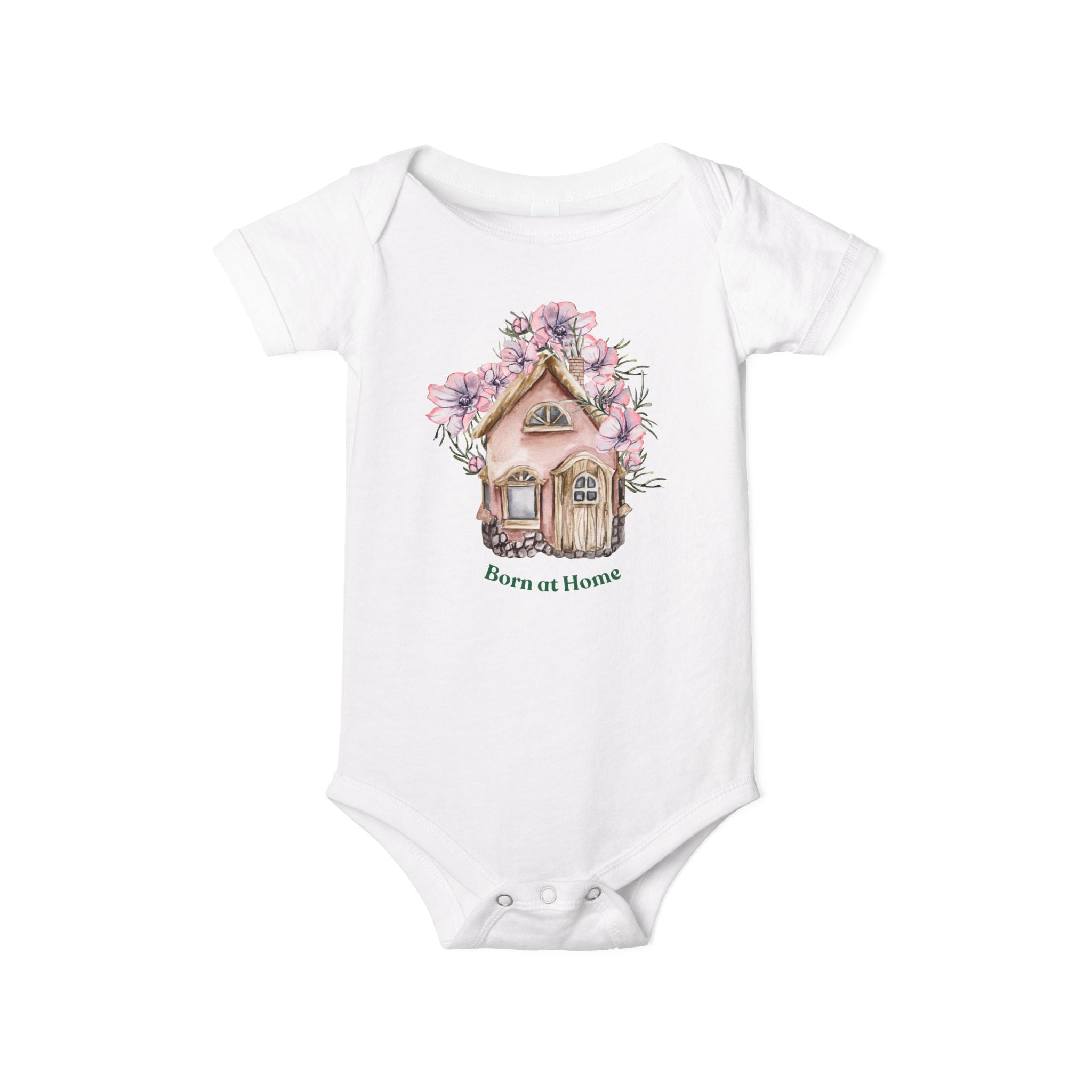 born at home baby bodysuit white