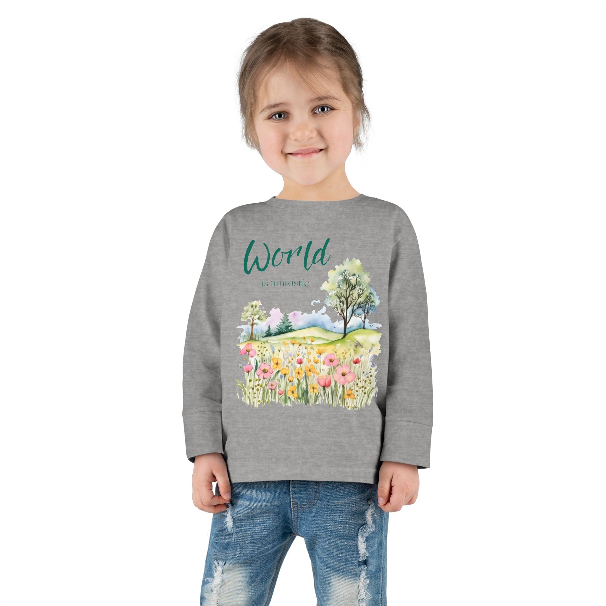 Fantastic World Toddler Long Sleeve Tee 2T-6T