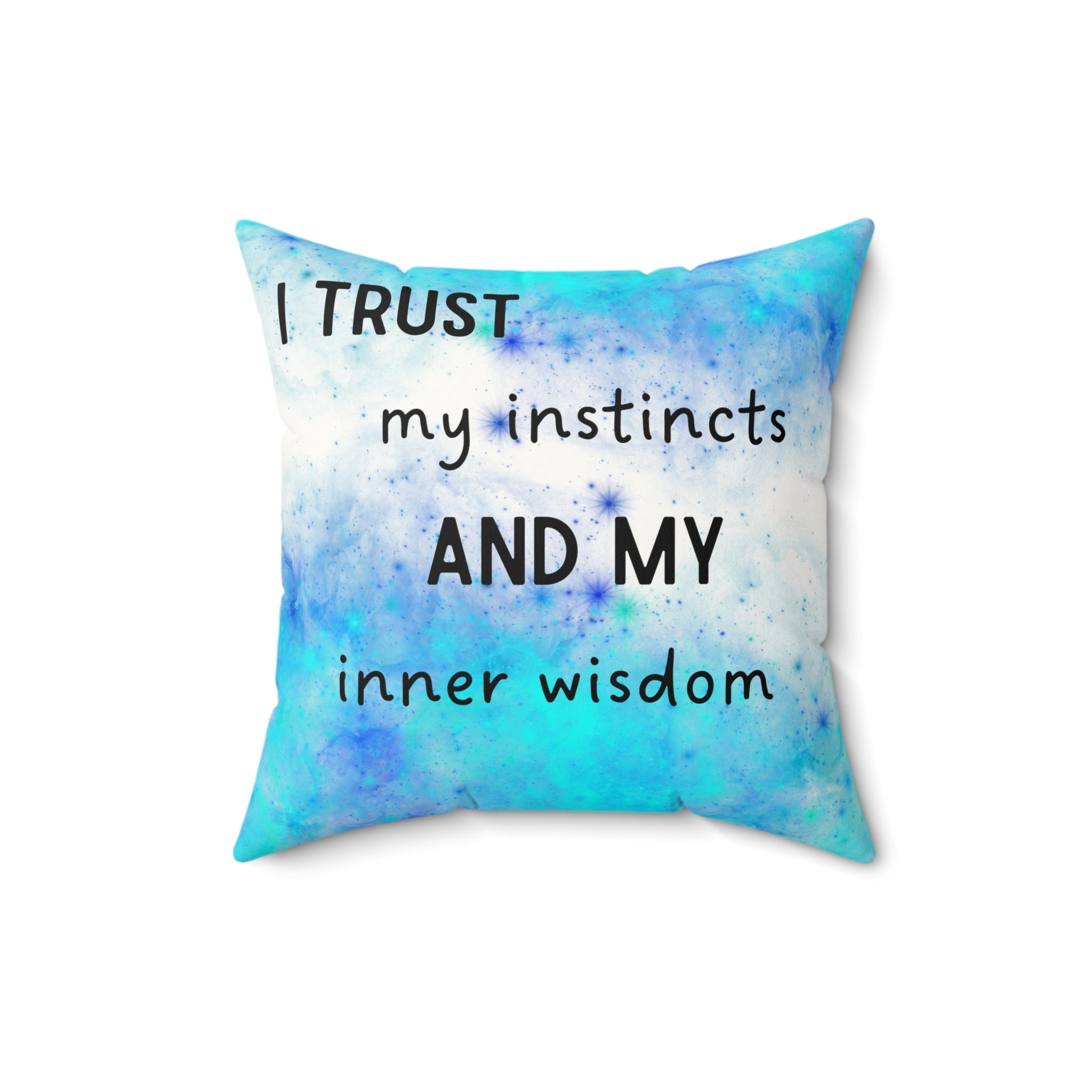 affirmation pillow for pregnancy and birth with motivational quote on a watercolor background