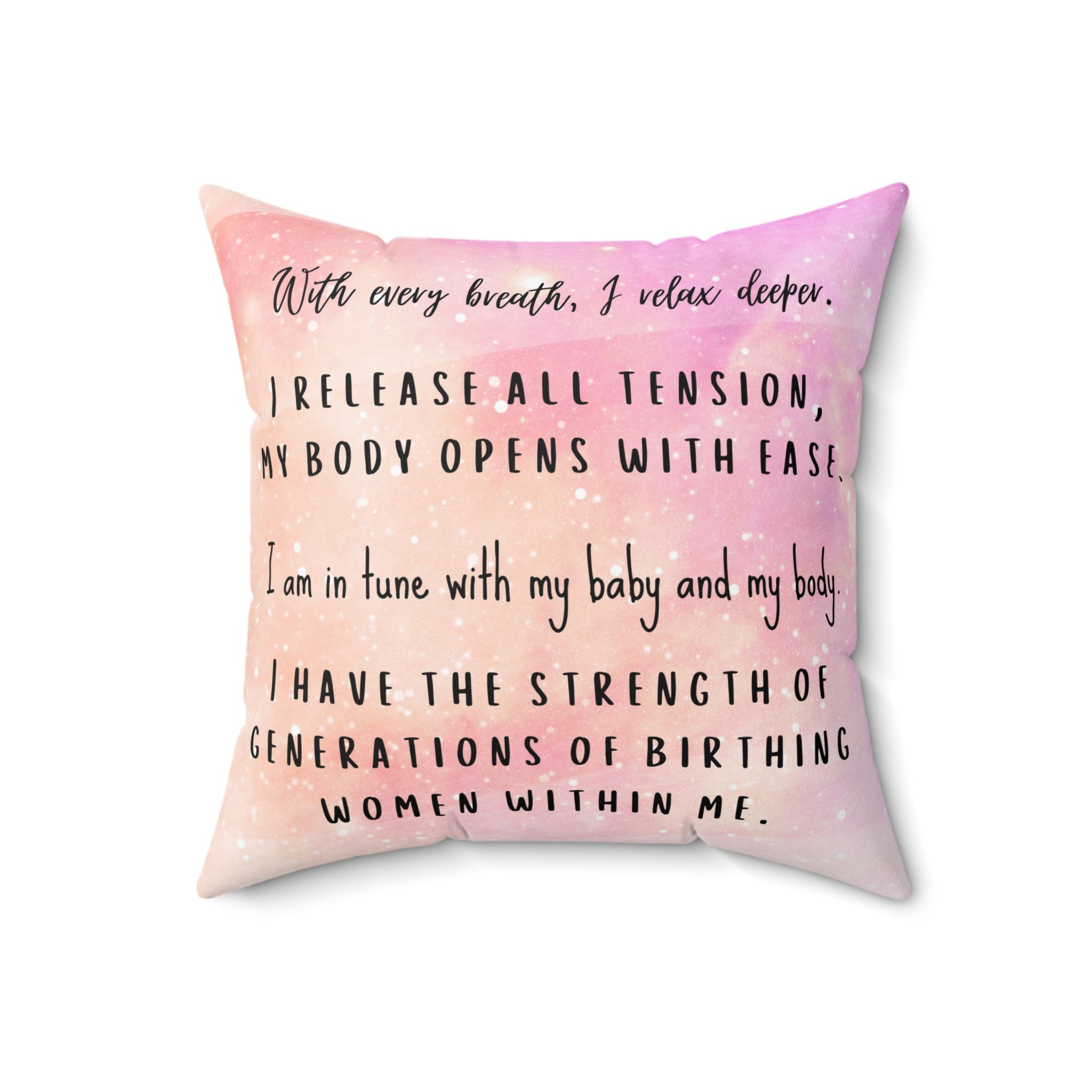 Square Pillow, Birth Affirmation Pillow