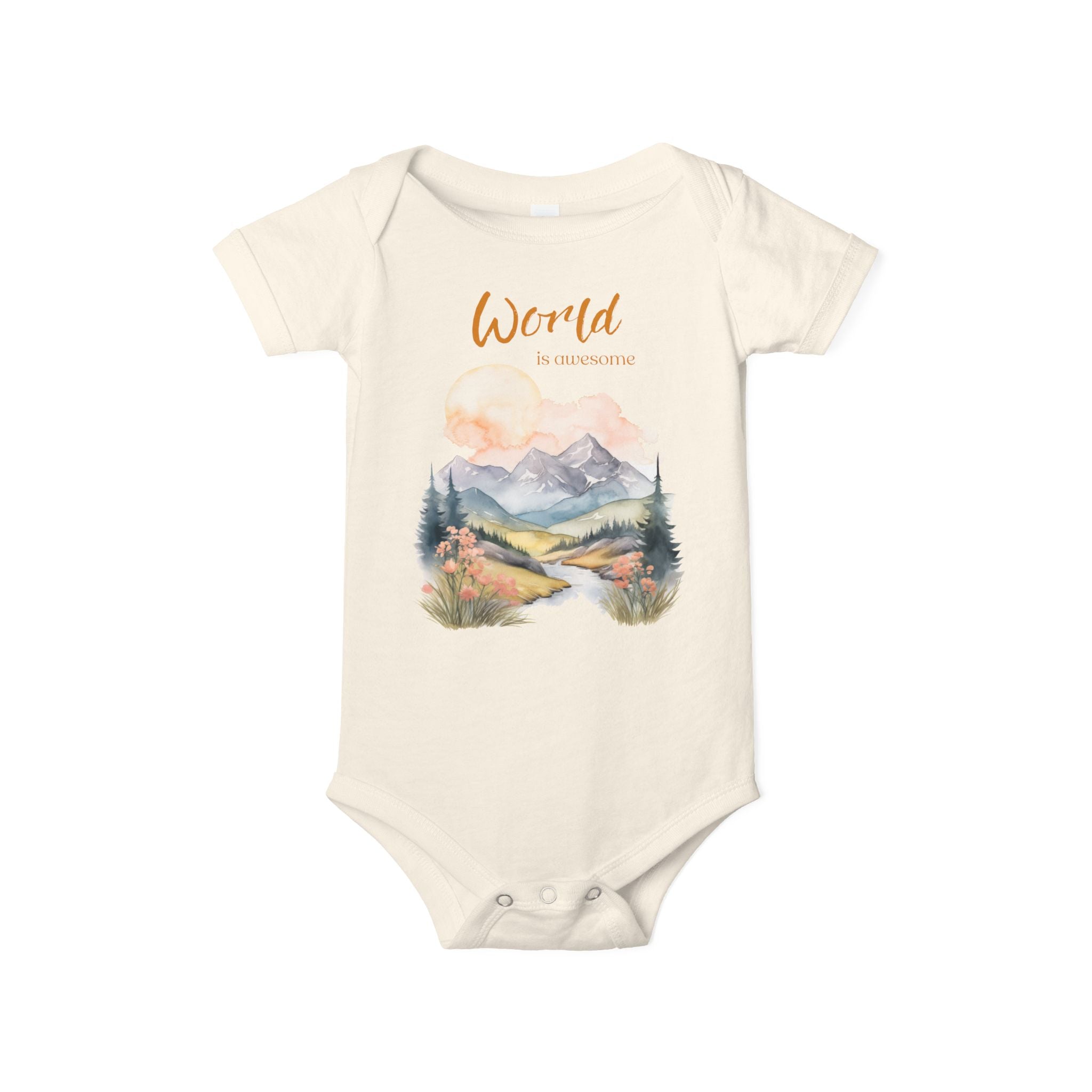 World is awesome baby bodysuit | Larger print