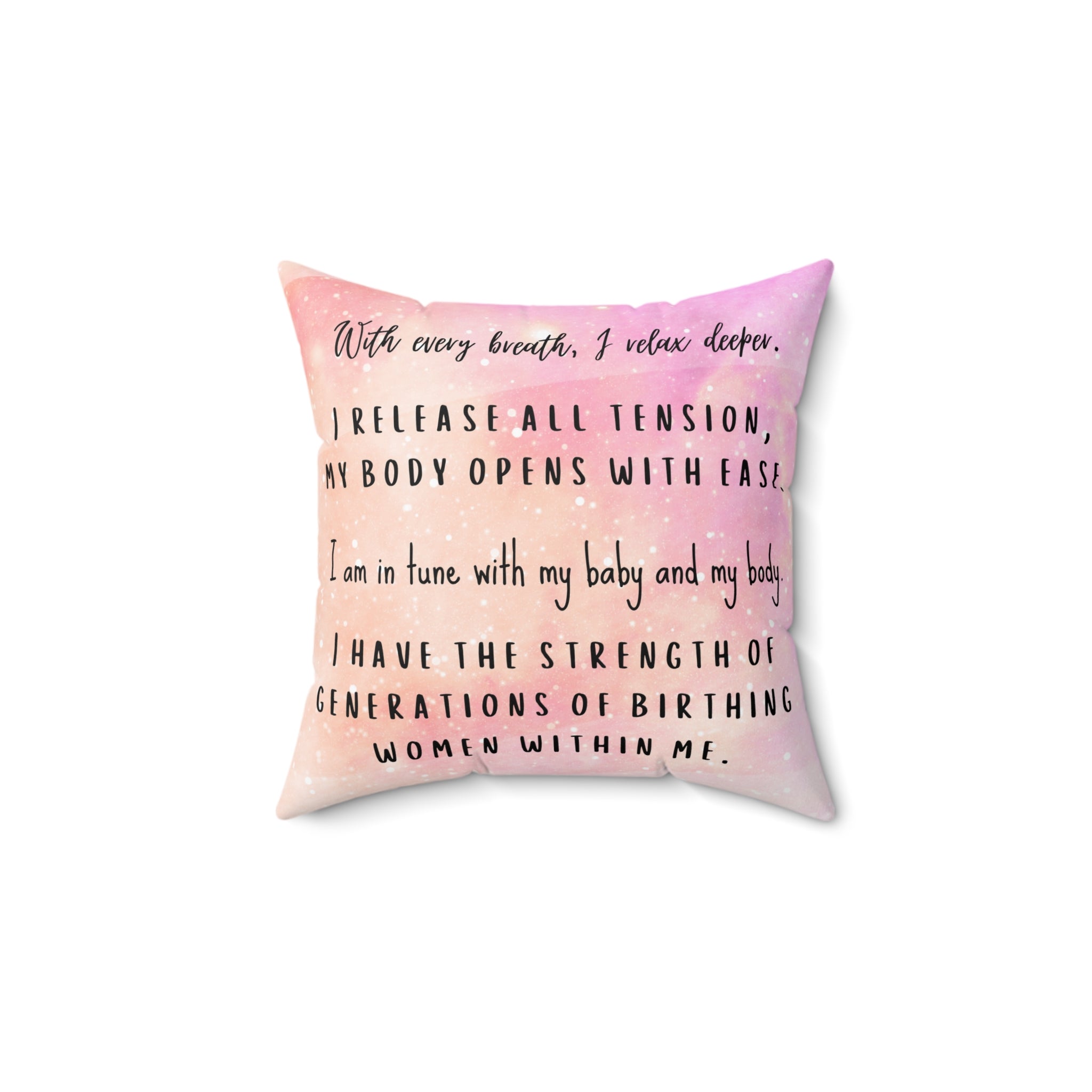 Square Pillow, Birth Affirmation Pillow
