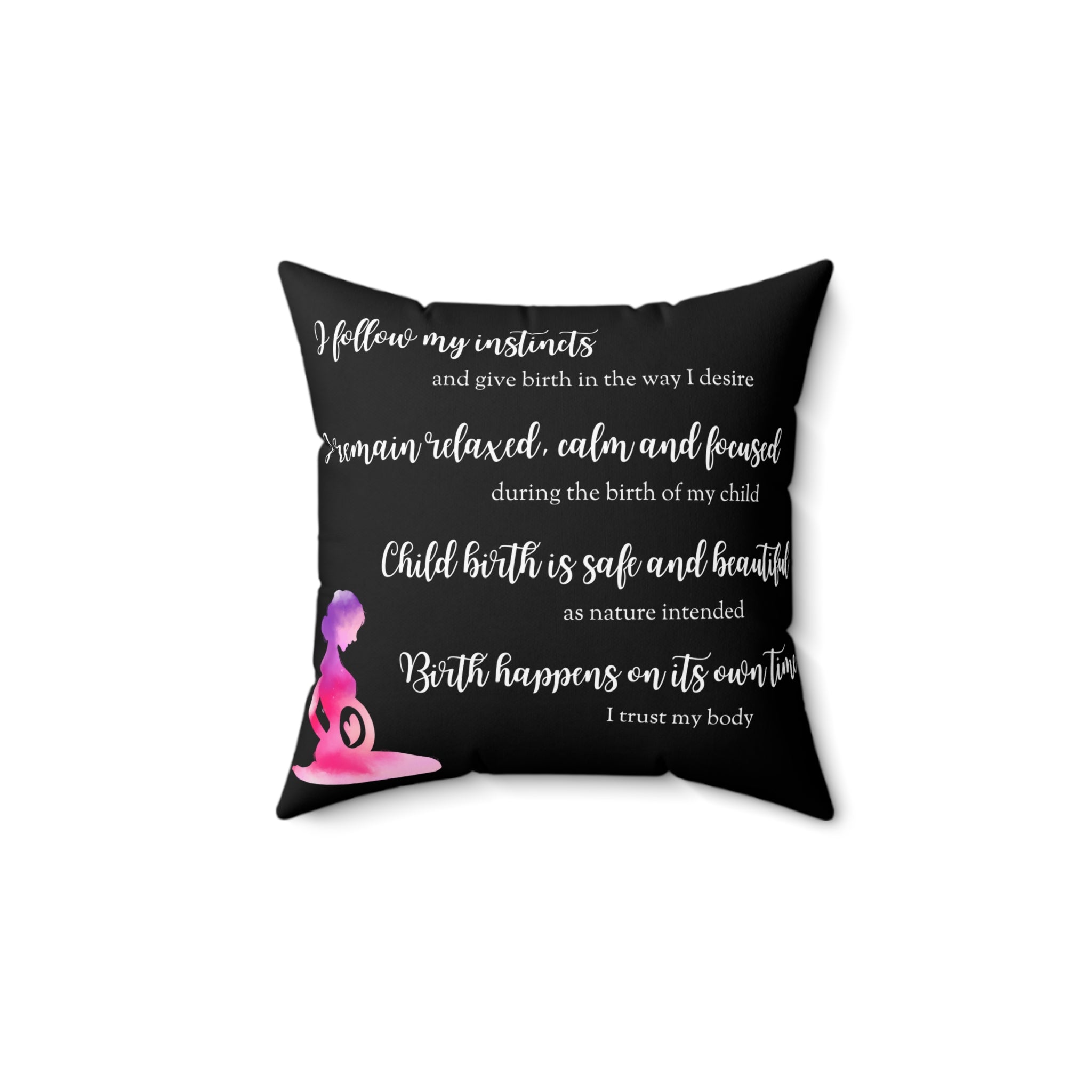 birth affirmations pillow