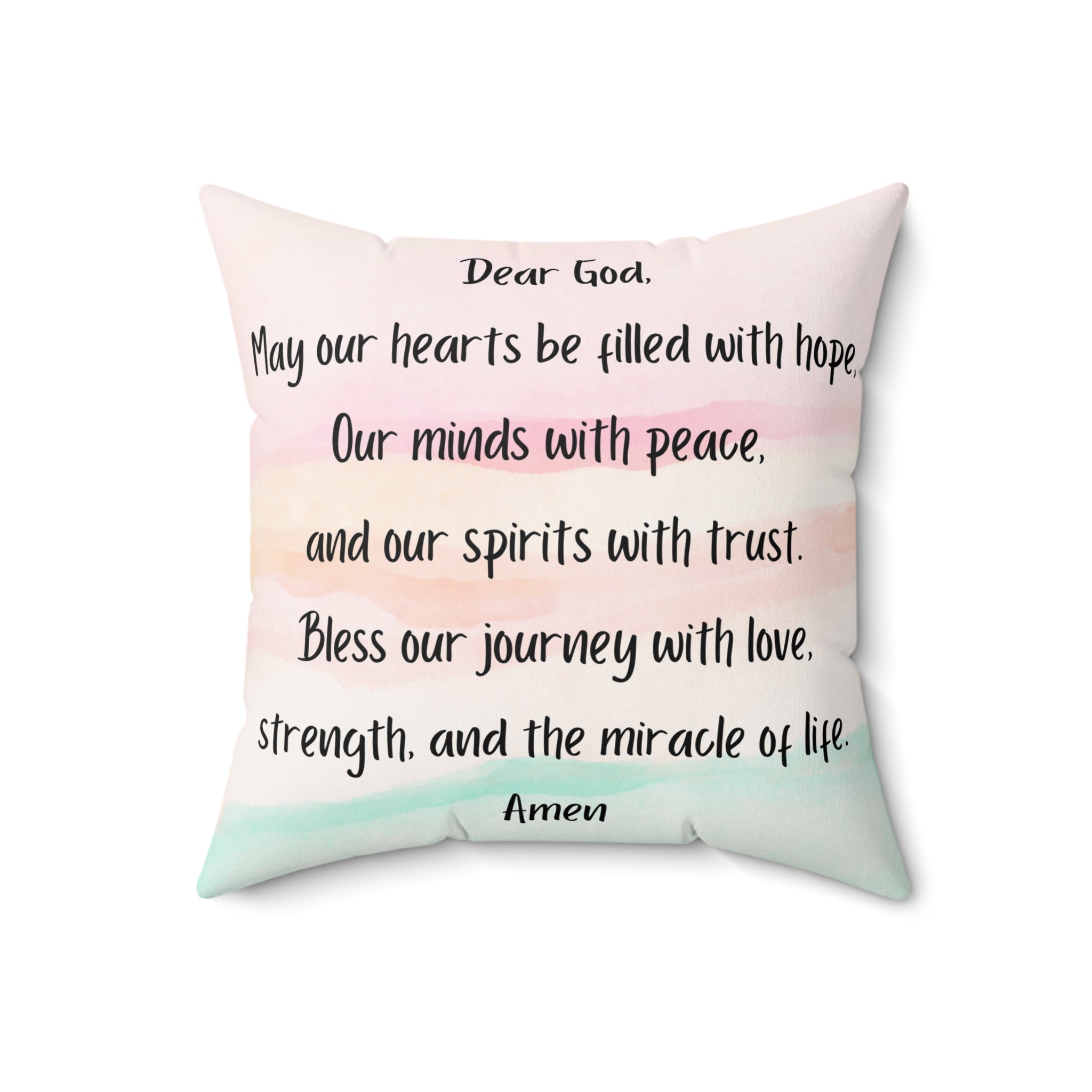 Affirmation Conception Pillow, Faux Suede Pillow with a prayer