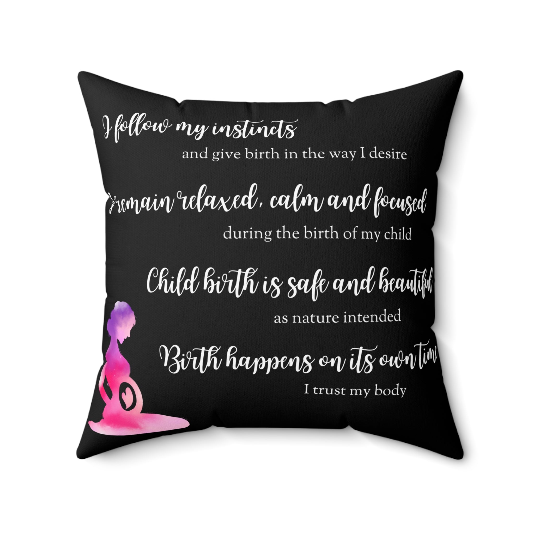 birth affirmations pillow