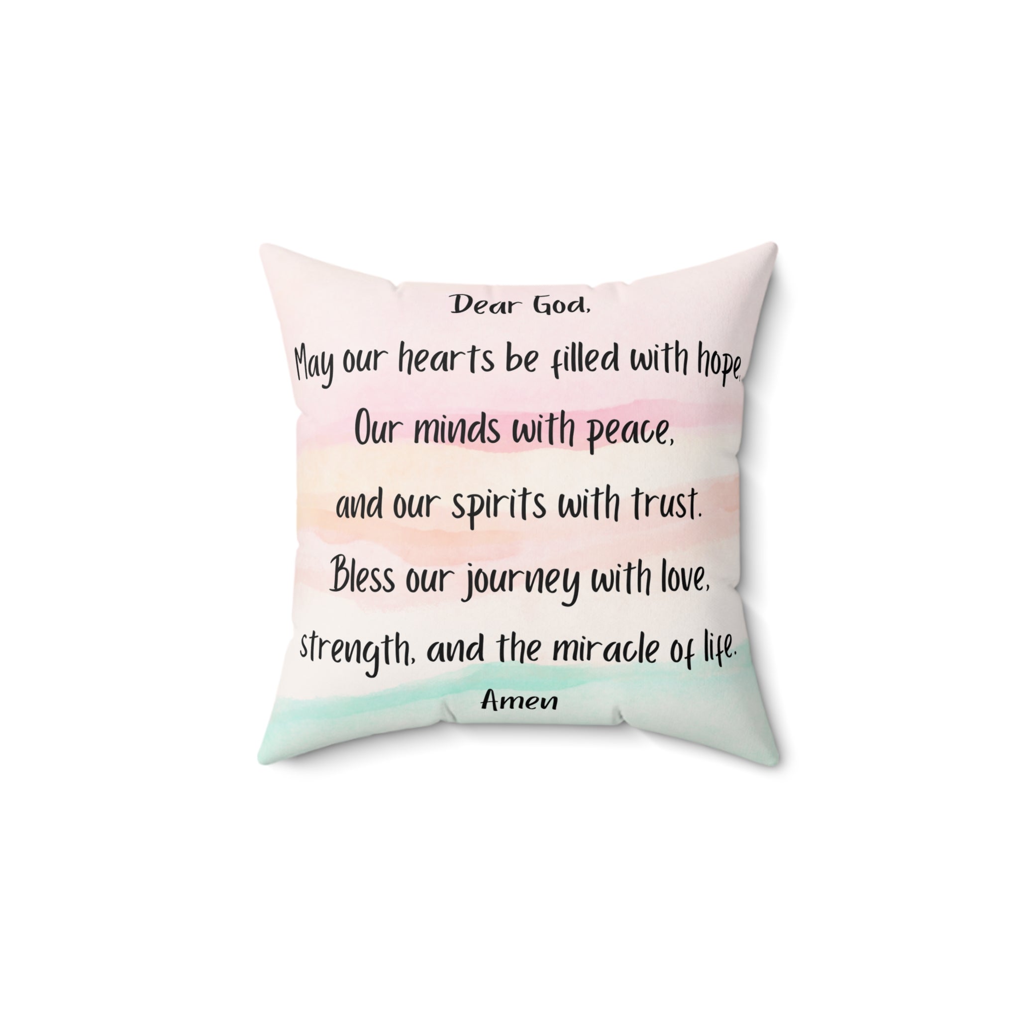 Affirmation Conception Pillow, Faux Suede Pillow with a prayer