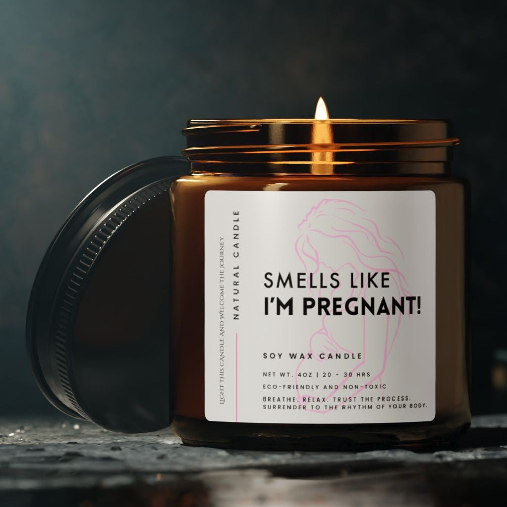 pregnancy announcement natural soy candle
