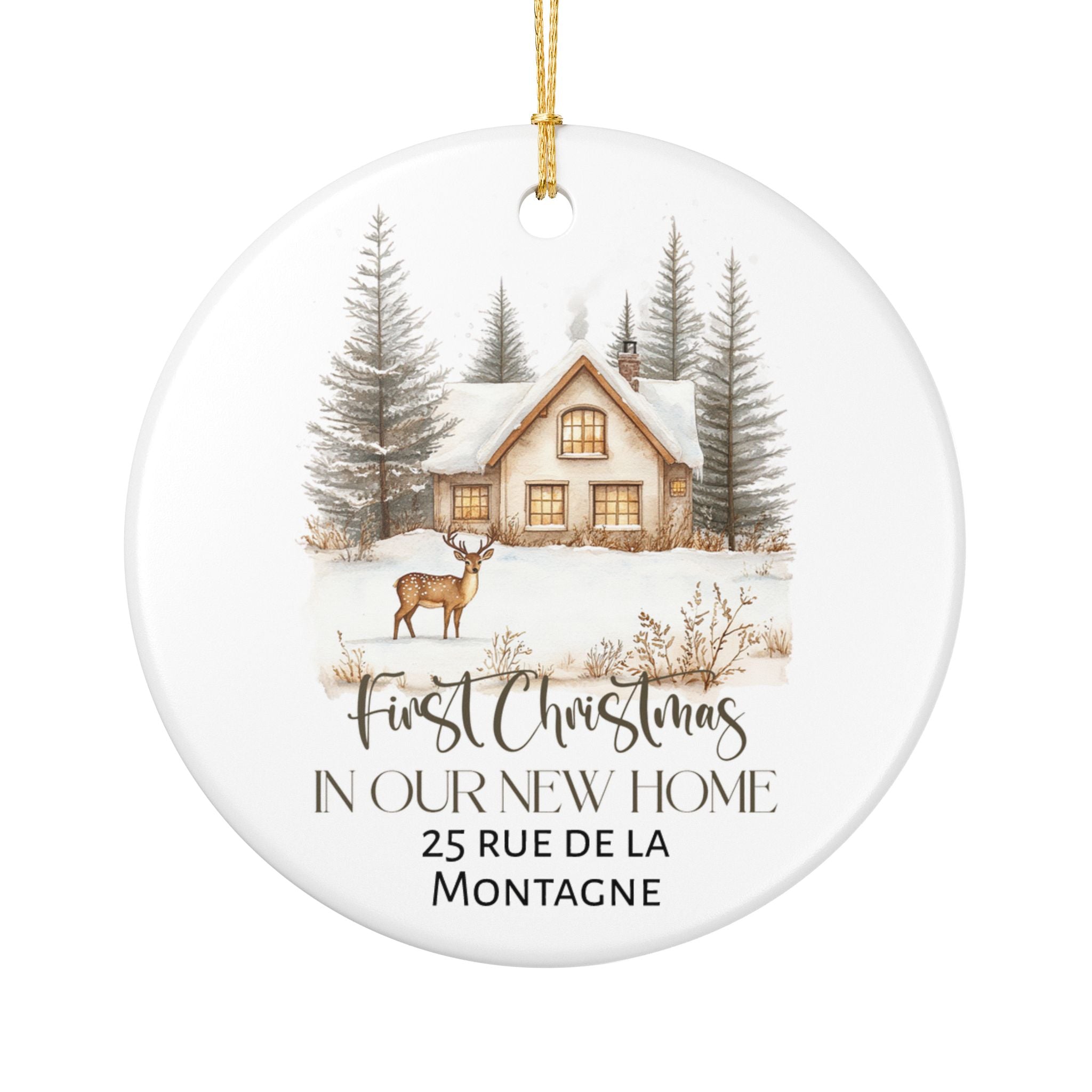 First Christmas in New Home - Ceramic Decoration Ornament, Personalized, 4 designs