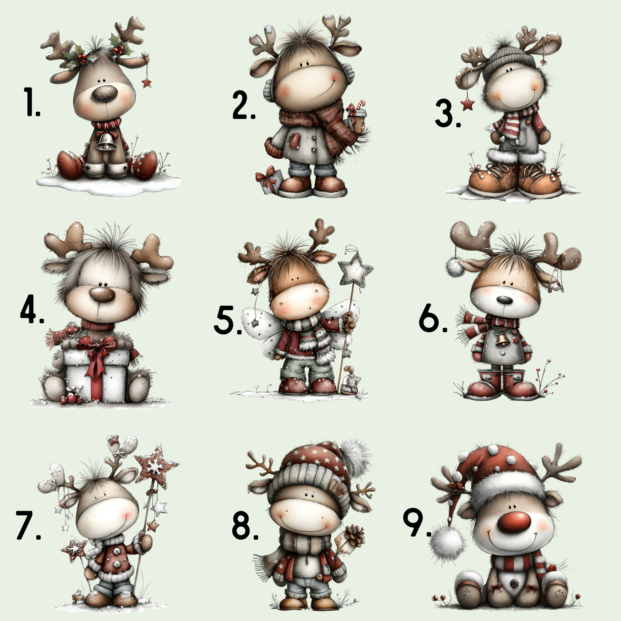 Reindeer family personalized Christmas platter