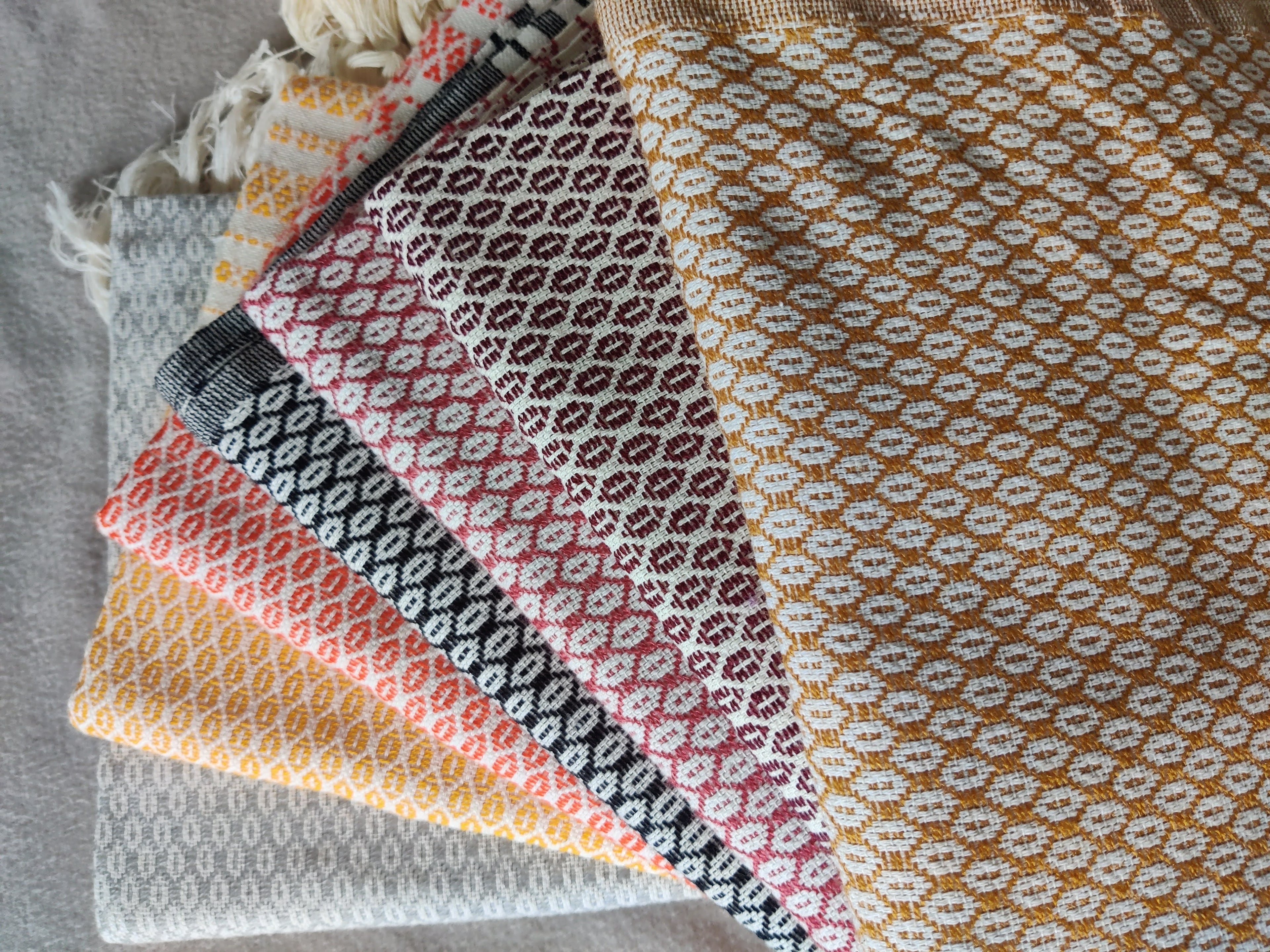 Cerrada Autumn – 7 Mexican Rebozos from Chiapas (2m x 60cm)