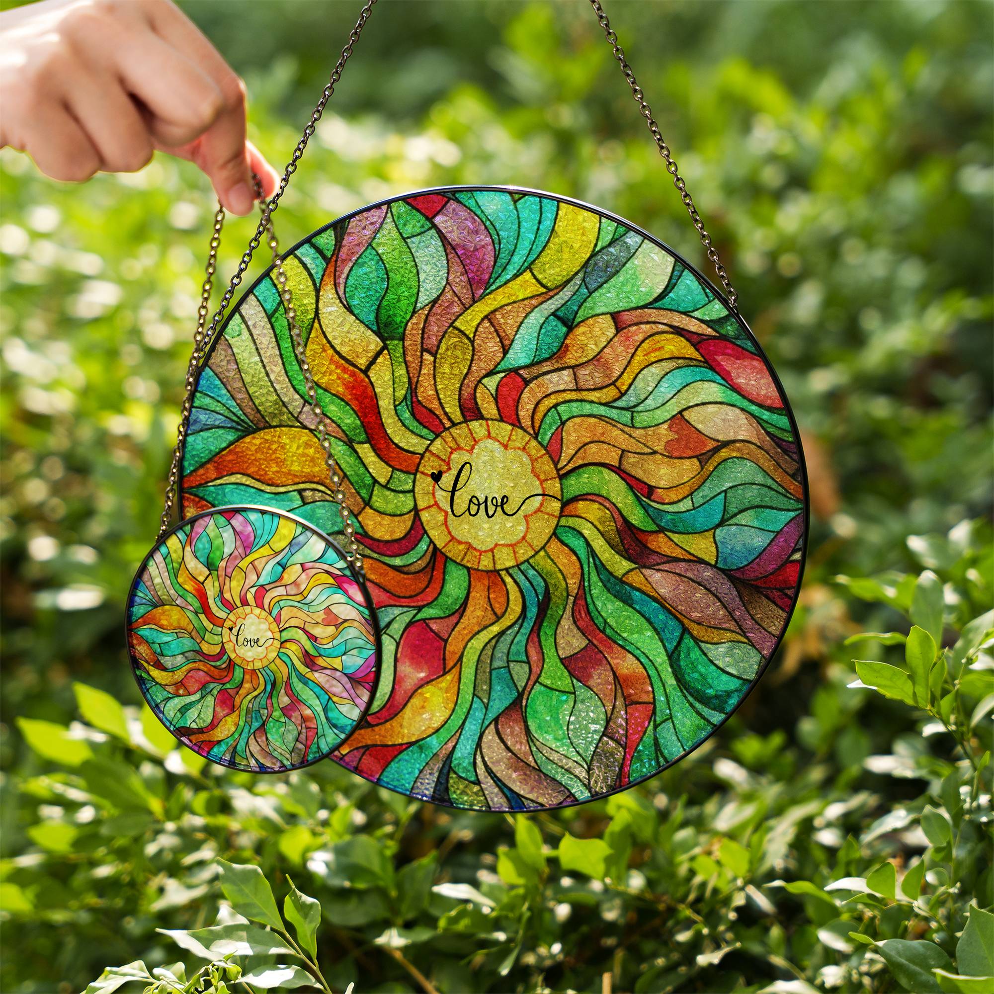 Stained Glass Suncatcher for Window Hanging Love