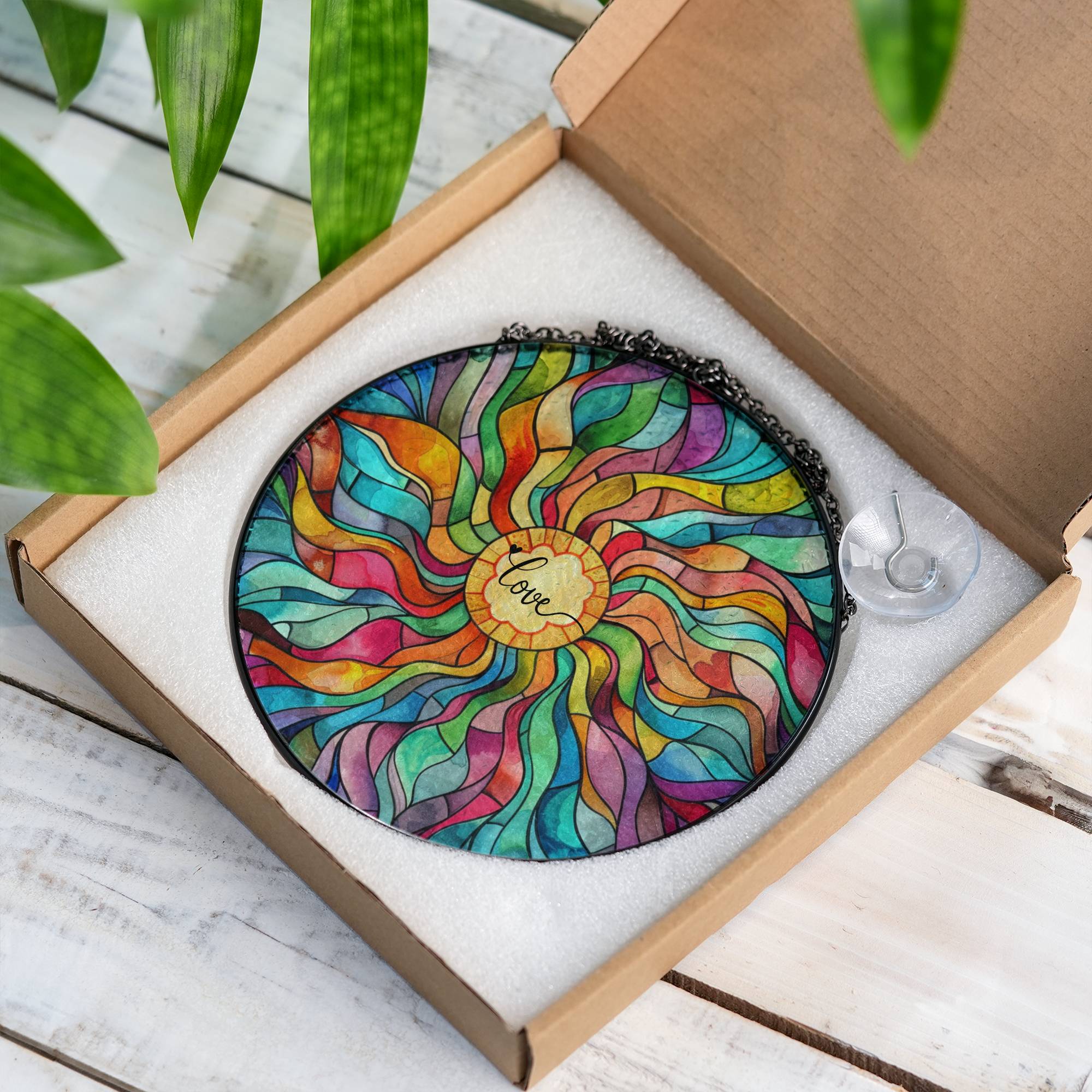 Stained Glass Suncatcher for Window Hanging Love