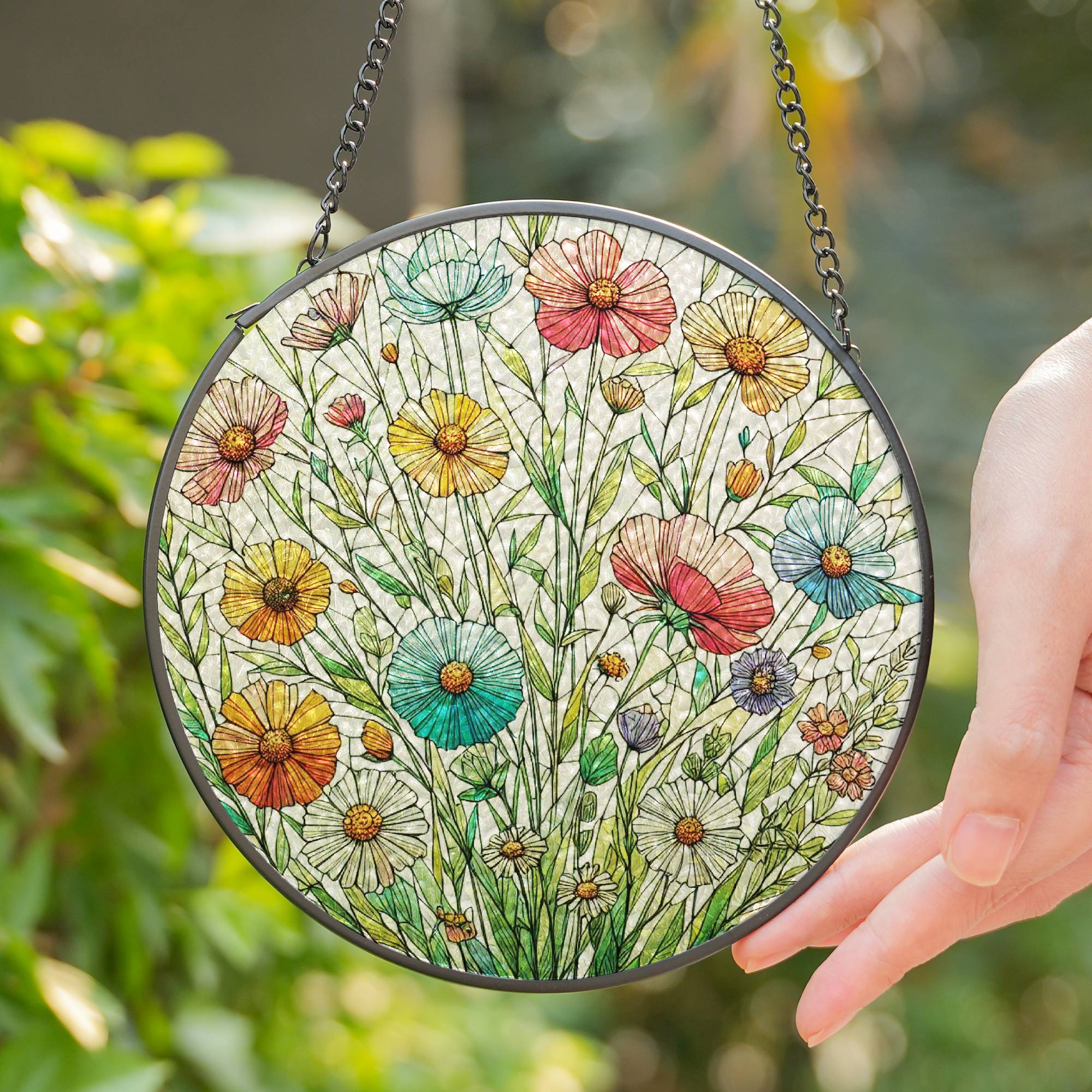 Stained Glass Suncatcher for Window Hanging Flowers