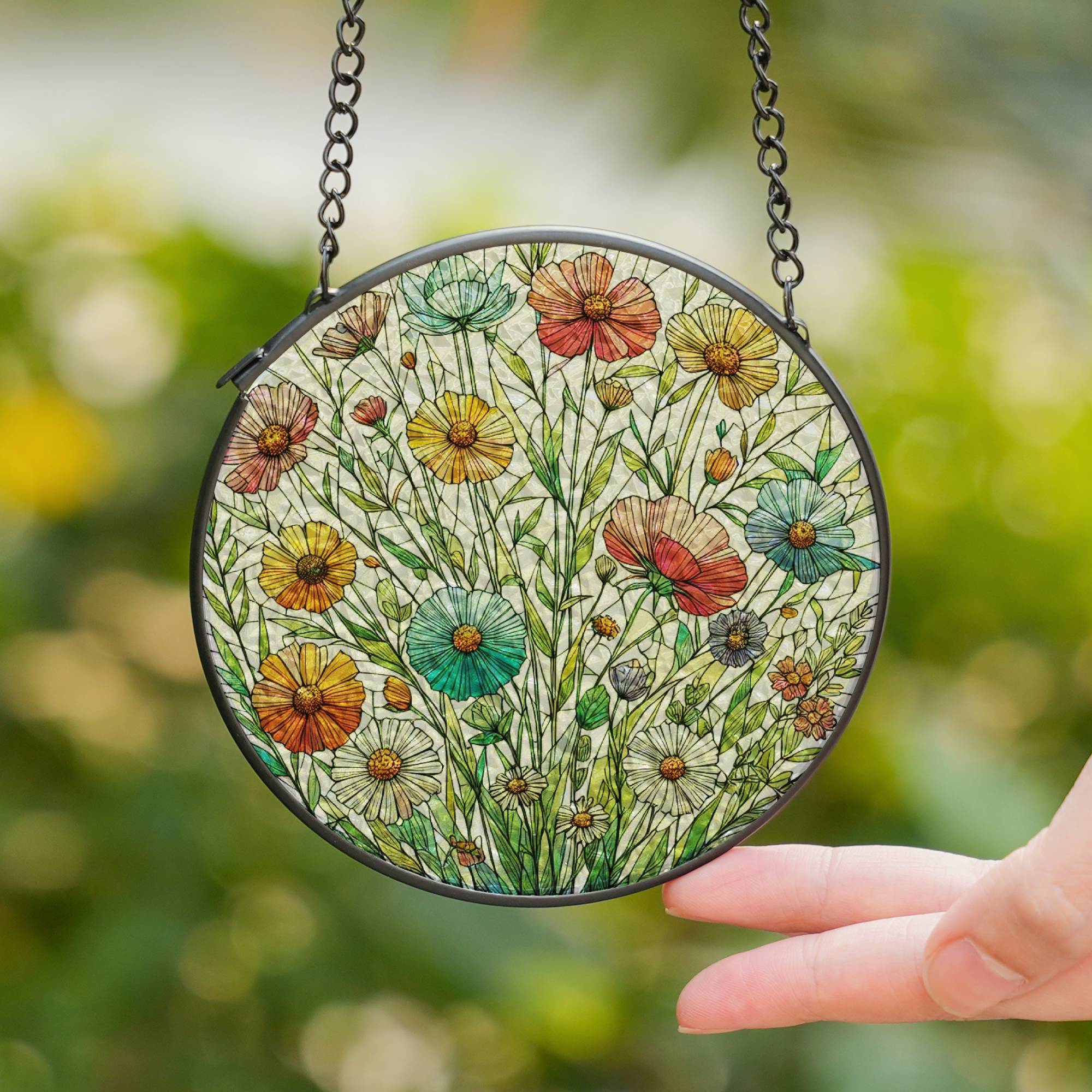 Stained Glass Suncatcher for Window Hanging Flowers
