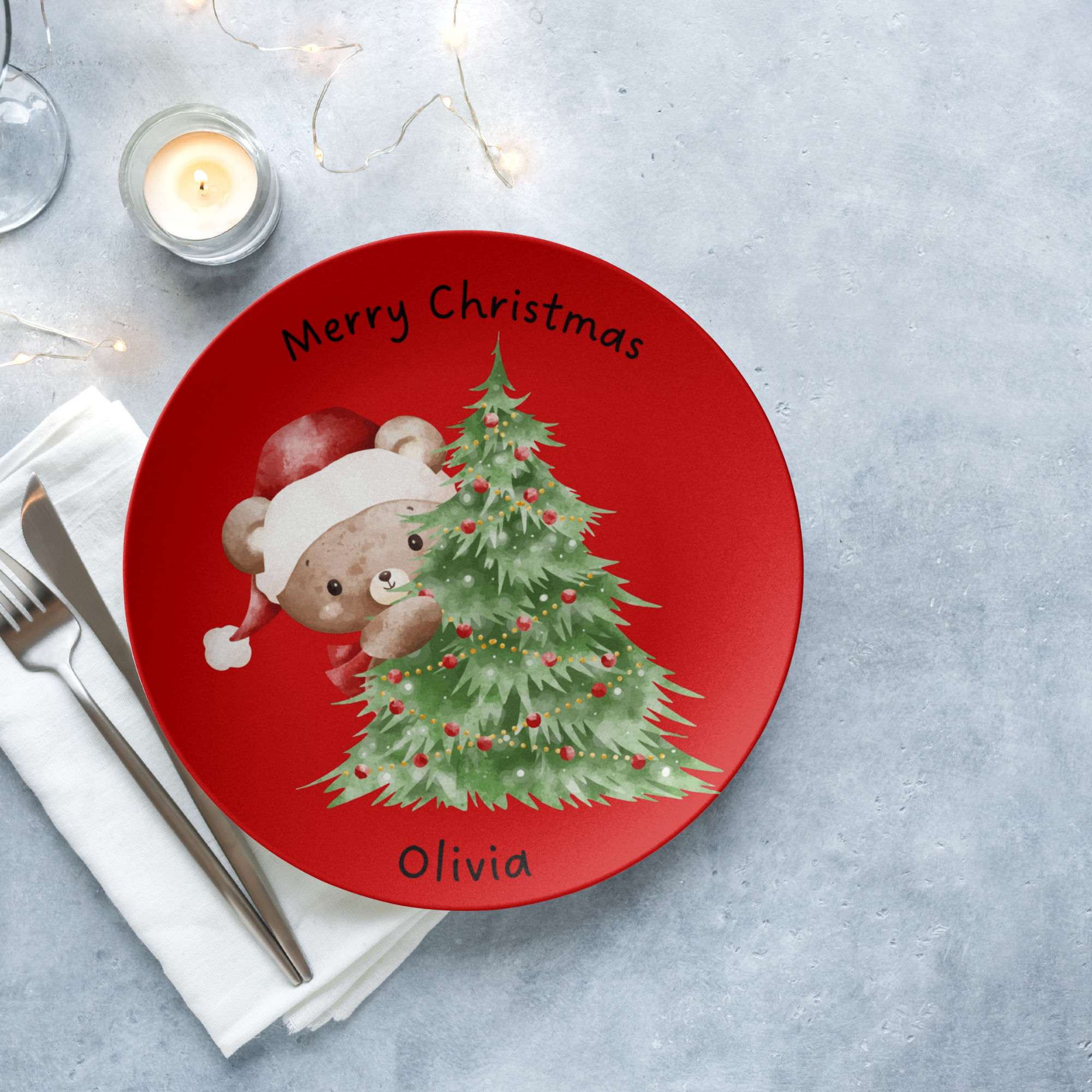 Personalized plate for a child - snowman