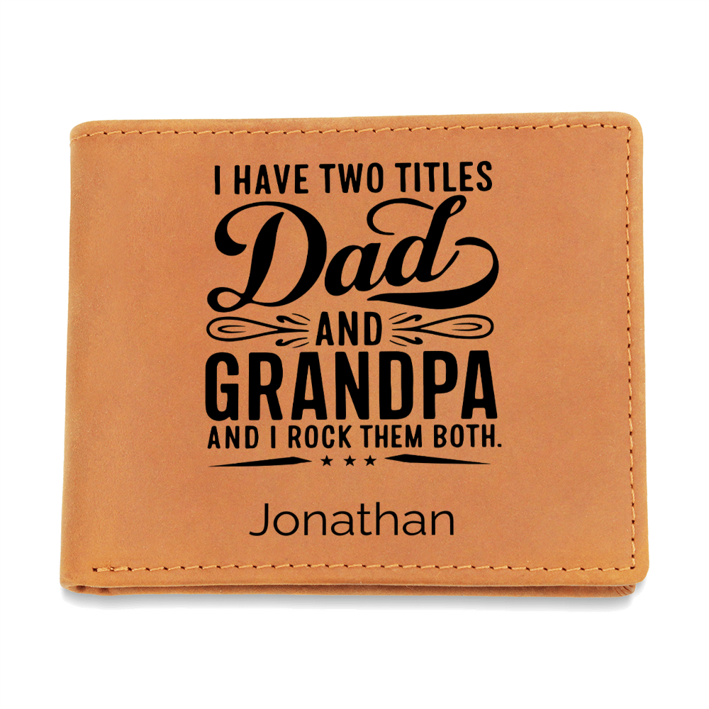 Personalized Leather Wallet for Dad and Grandpa – Custom Gift for Christmas, Father's Day, or Birthday