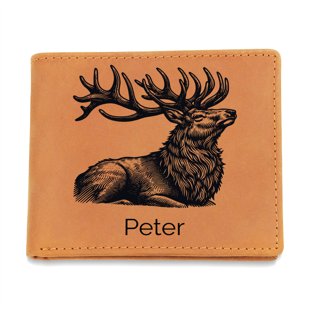 Custom Personalized Leather Deer Wallet