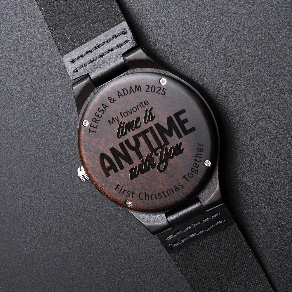 Personalized Engraved Wooden watch for Him