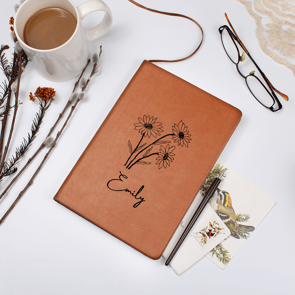 Personalized Journal with Custom Name – Vegan Leather Keepsake