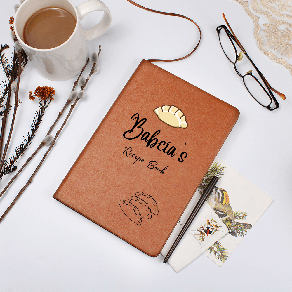 Babcia's recipe book with Pierogi design