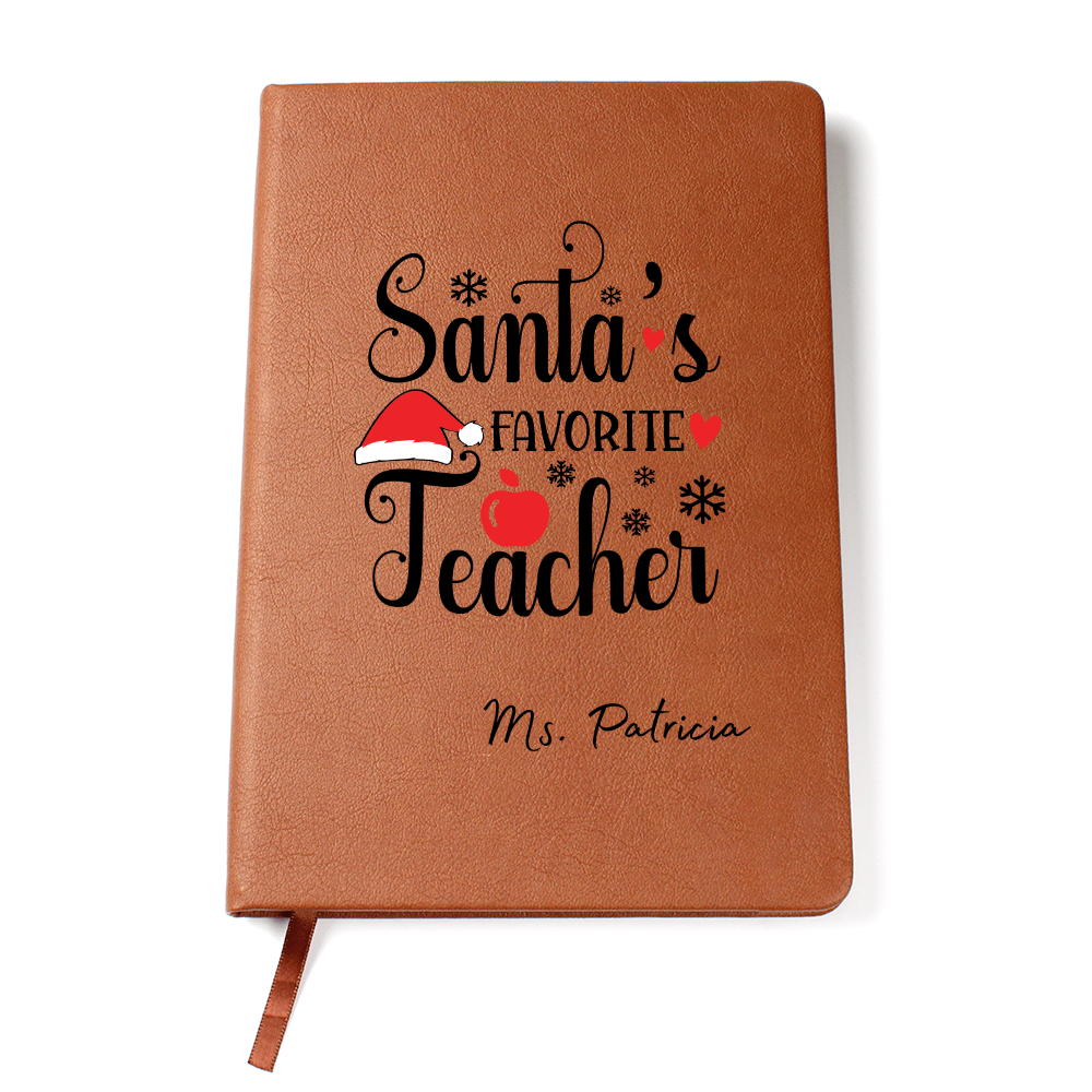 Leather journal for a teacher christmas gift lesson planner