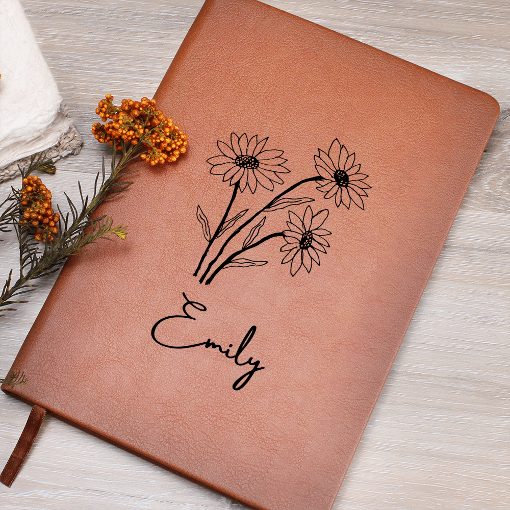 Personalized Journal with Custom Name – Vegan Leather Keepsake