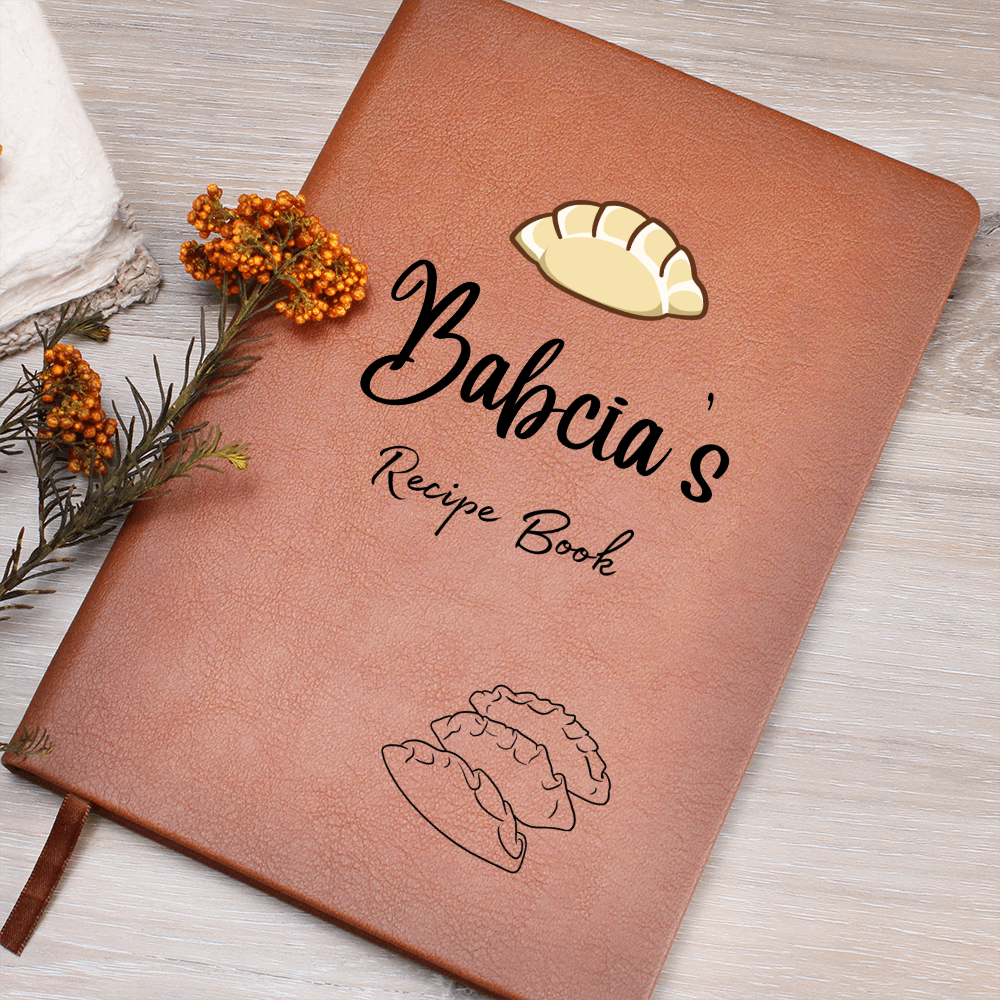Babcia's recipe book with Pierogi design