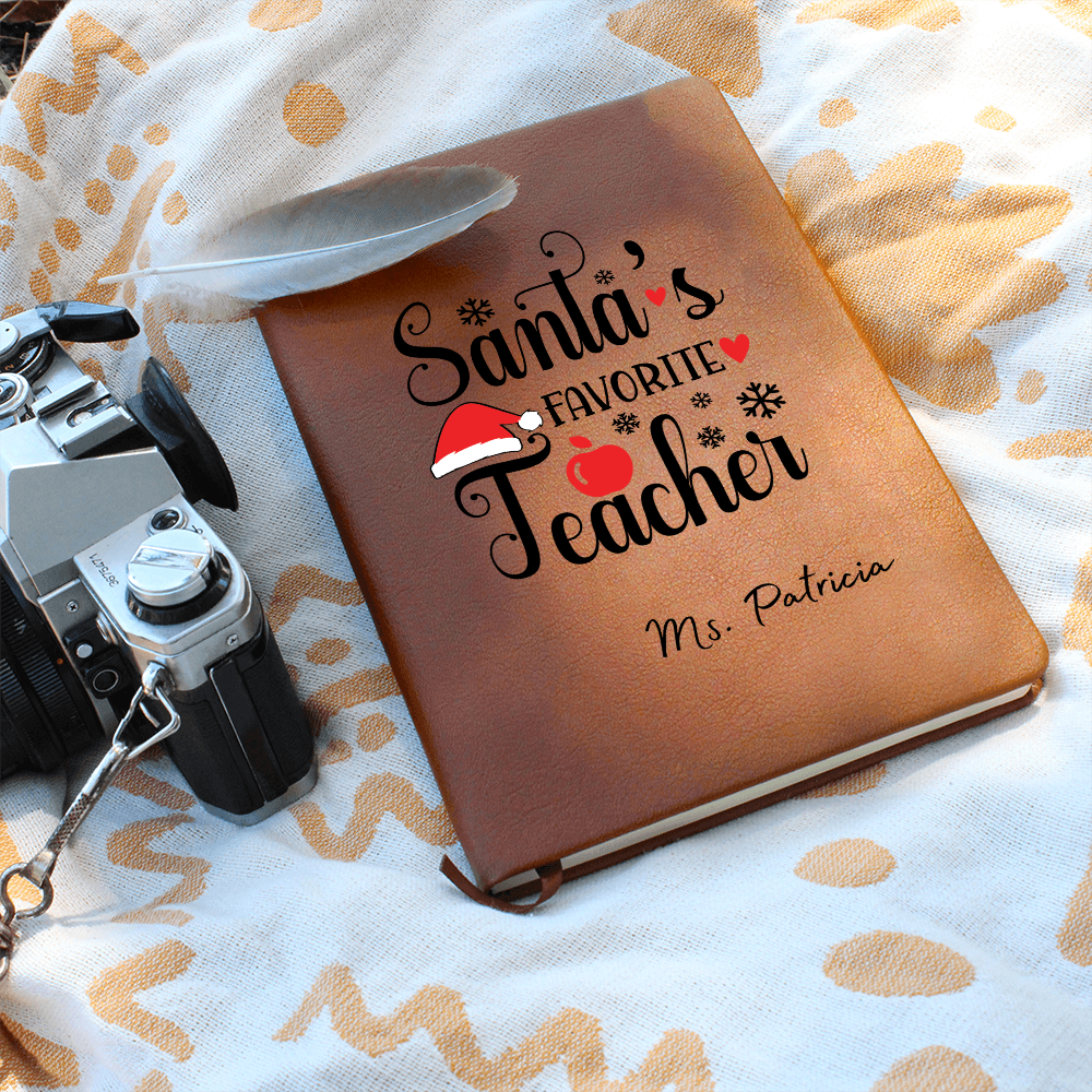 Leather journal for a teacher christmas gift lesson planner