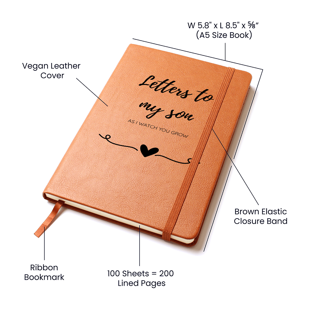 Letters to My Son journal with vegan leather cover